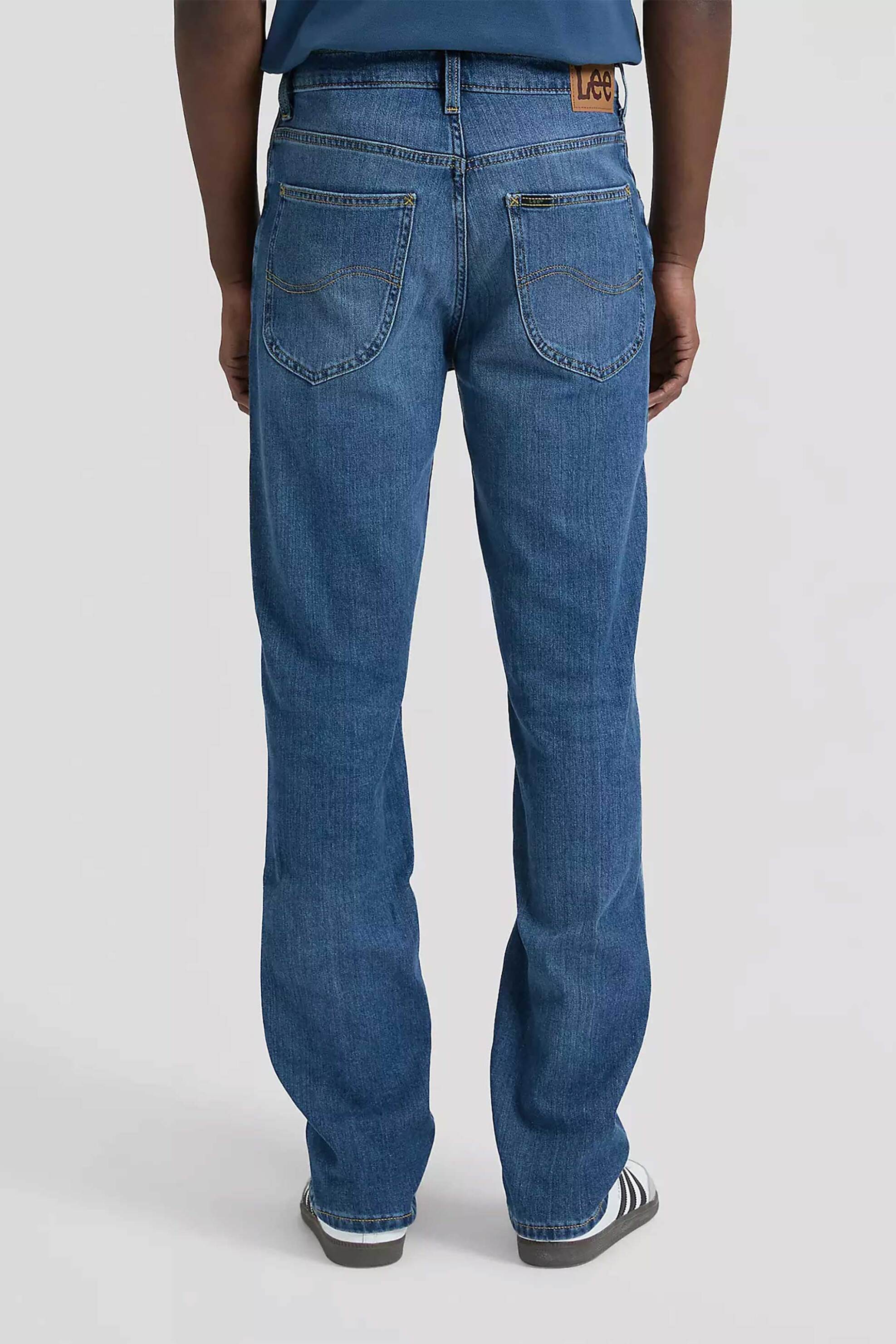 Lee Ανδρικό Τζιν Παντελόνι Πεντάτσεπο Straight Fit Brooklyn - 112378730 Denim Blue