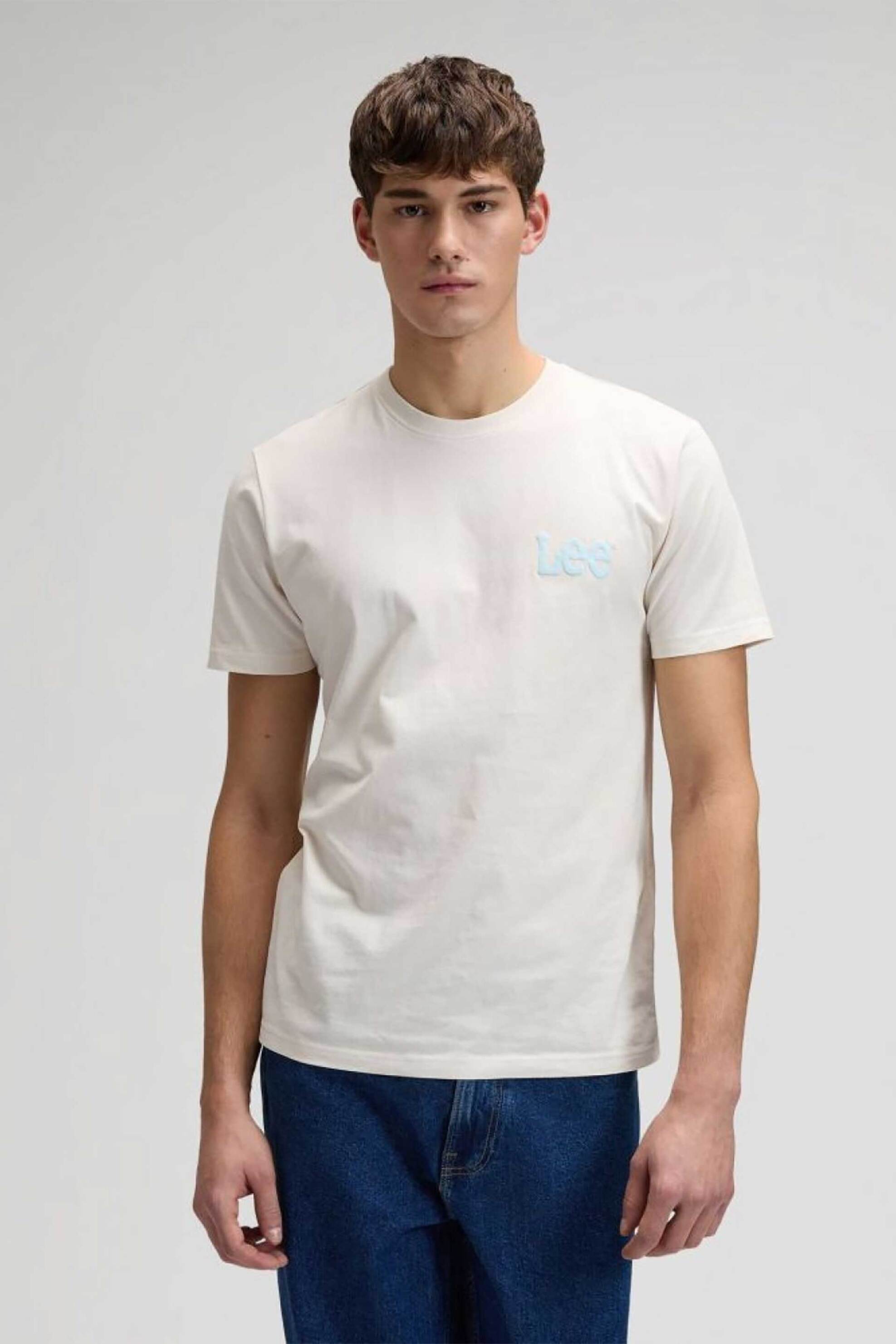 Lee® ανδρικό T-shirt με logo print Regular Fit "Woobly" - 112376489 Υπόλευκο