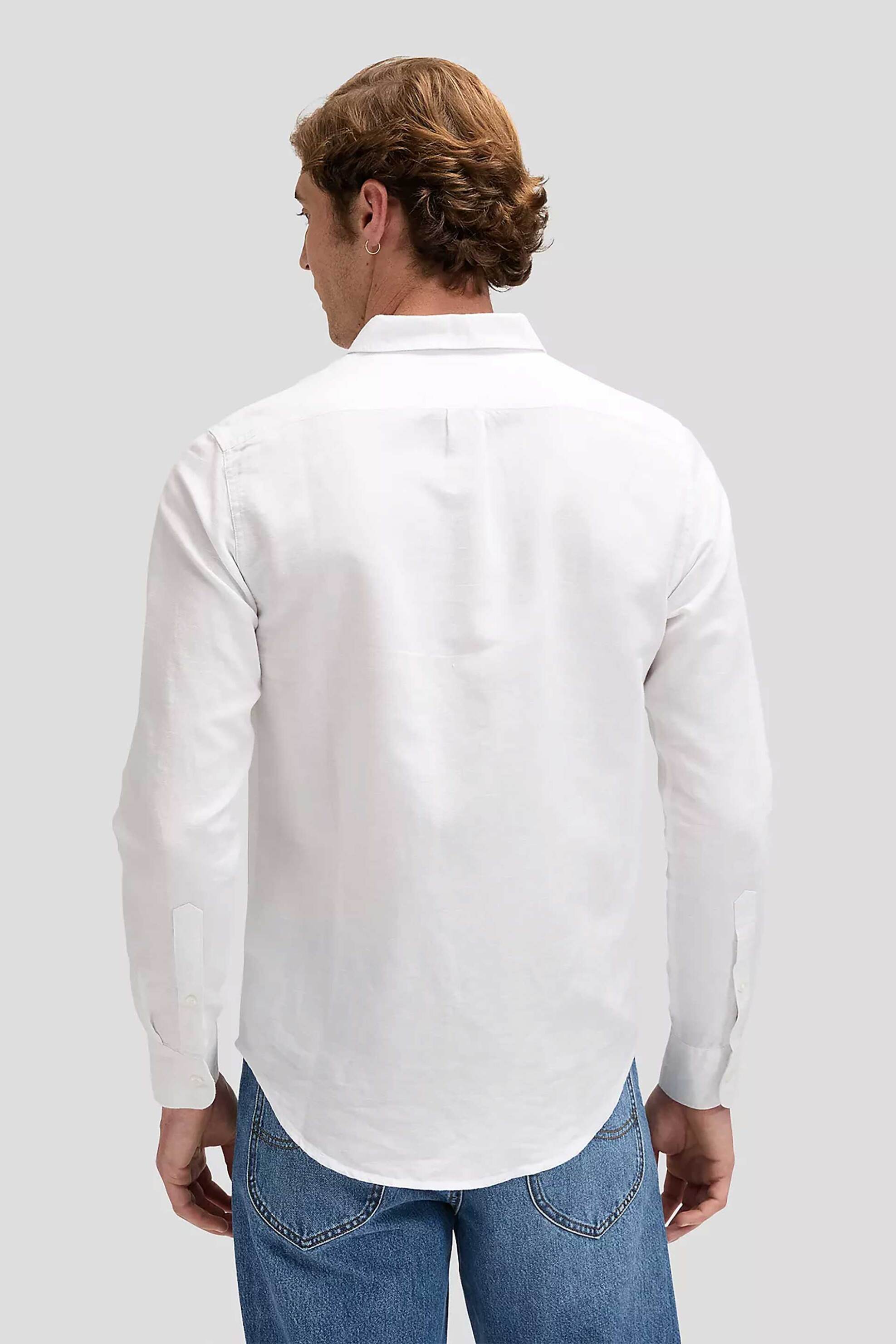 Lee Ανδρικό Πουκάμισο με Logo Print Μονόχρωμο Regular Fit - 112376559 Λευκό