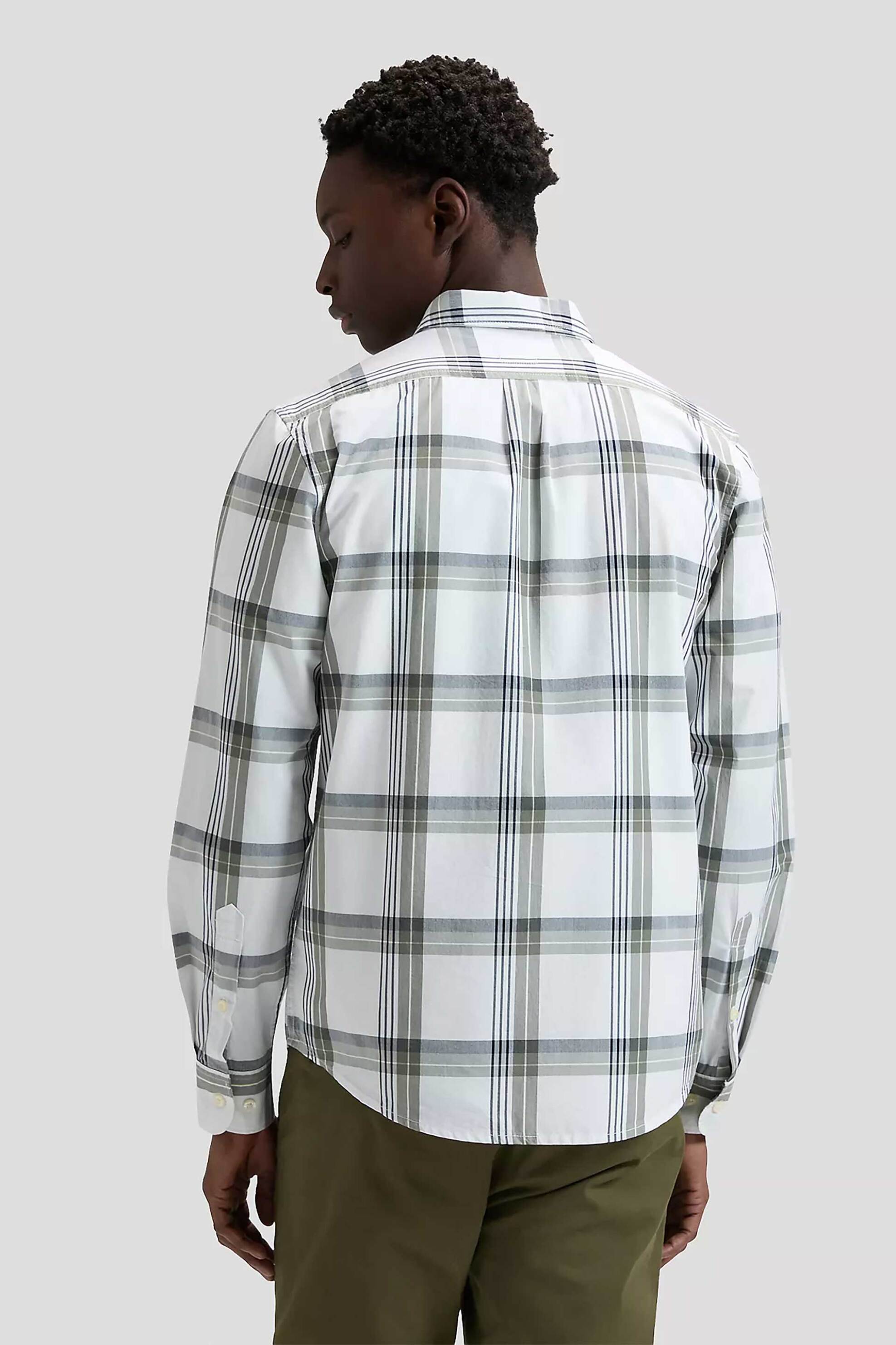 Lee Ανδρικό Πουκάμισο Button Down με Τσέπη Και Ριγέ Σχέδιο Regular Fit - 112376563 Λευκό