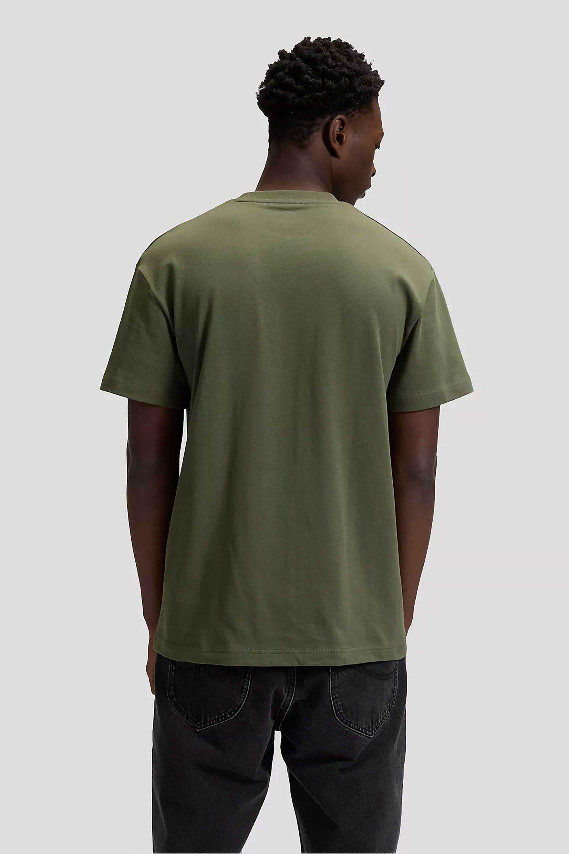 Lee Ανδρικό T-Shirt με Logo Print Relaxed Fit Workwear - 112378773 Λαδί