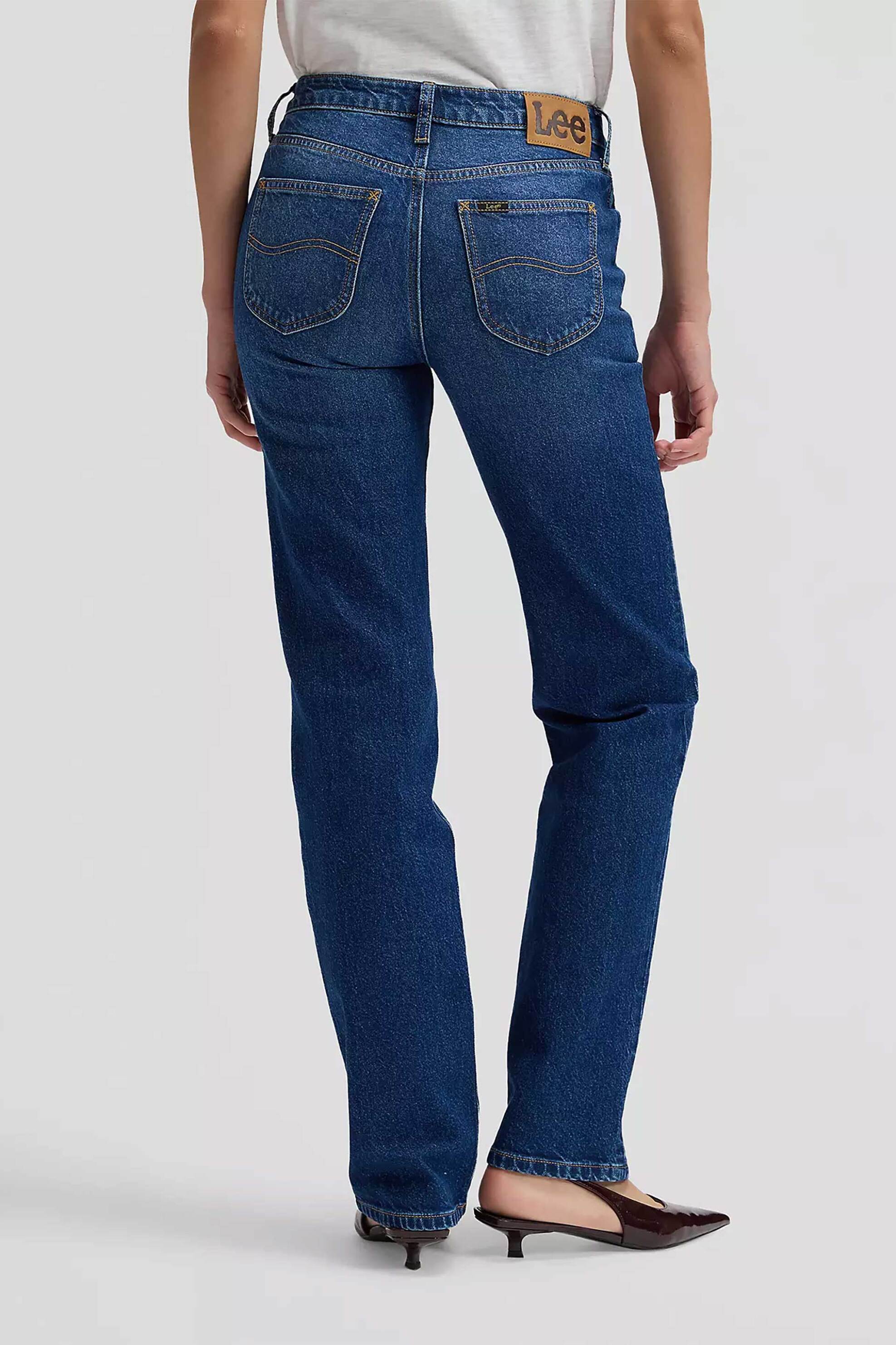 Lee Γυναικείο Τζιν Παντελόνι Πεντάτσεπο Regular Fit London - 112378905 Denim Blue