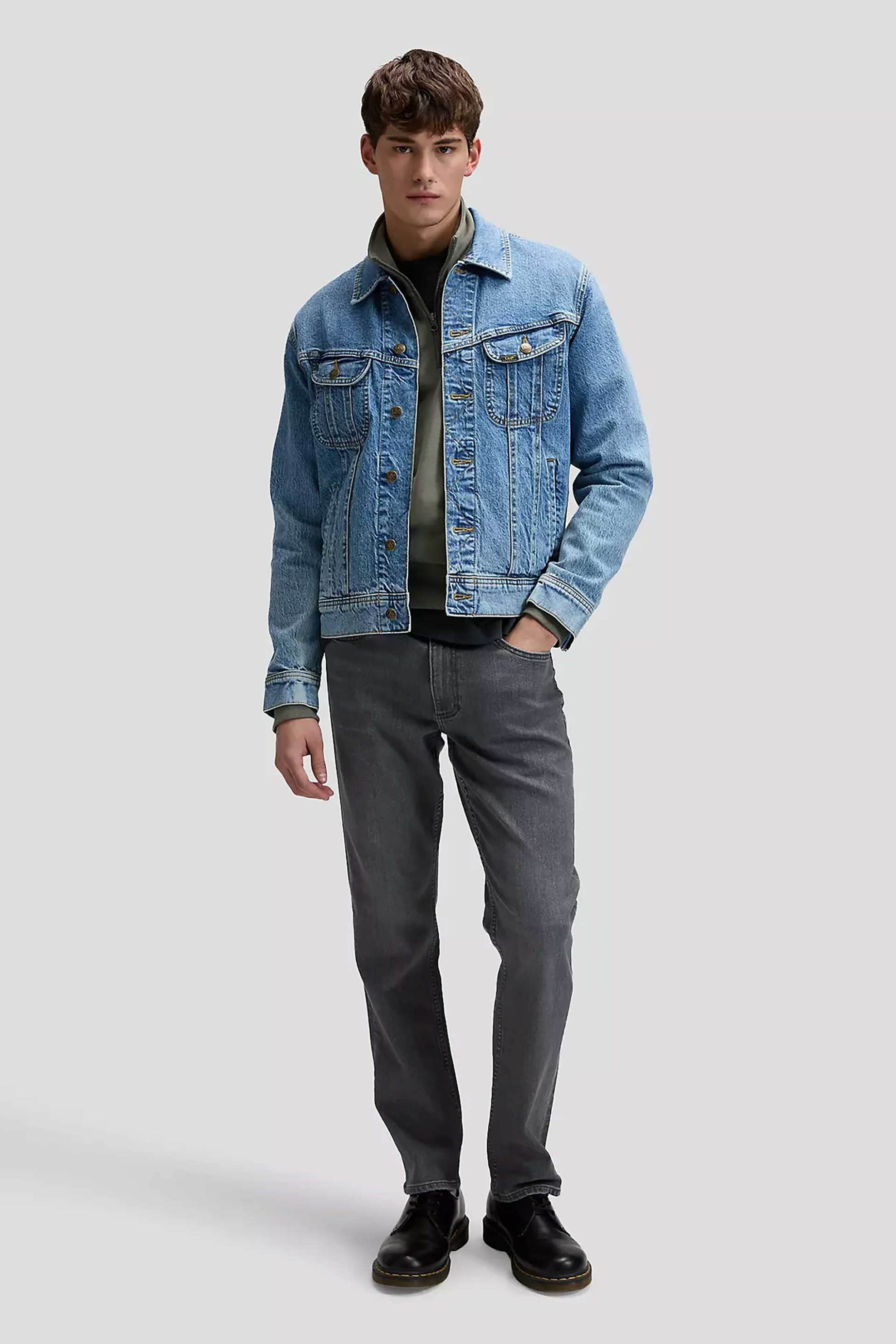 Lee® ανδρικό τζιν παντελόνι πεντάτσεπο Regular Straight Fit "Daren" - 112376361 Μαύρο