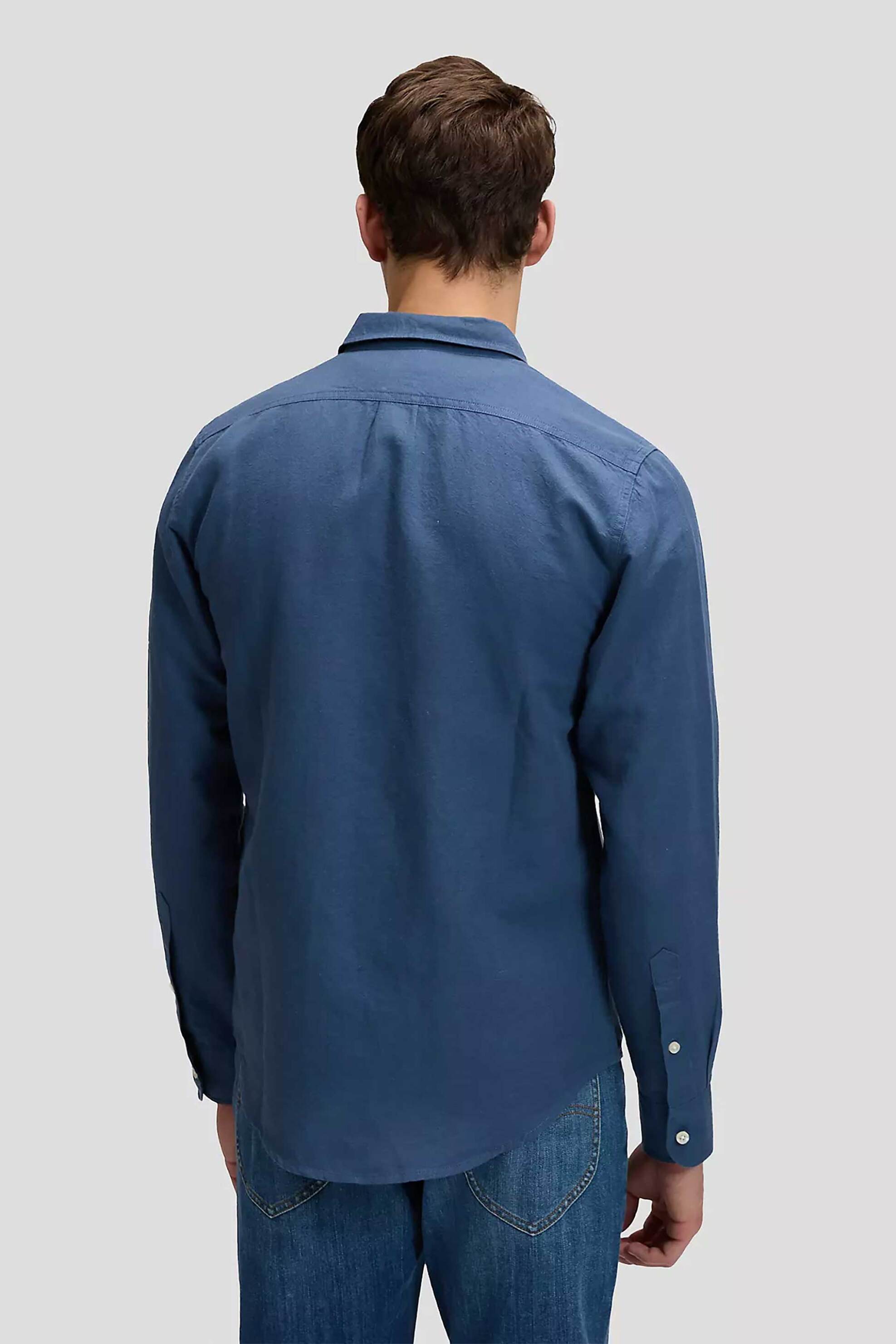 Lee Ανδρικό Πουκάμισο με Logo Print Μονόχρωμο Regular Fit - 112376544 Μπλε