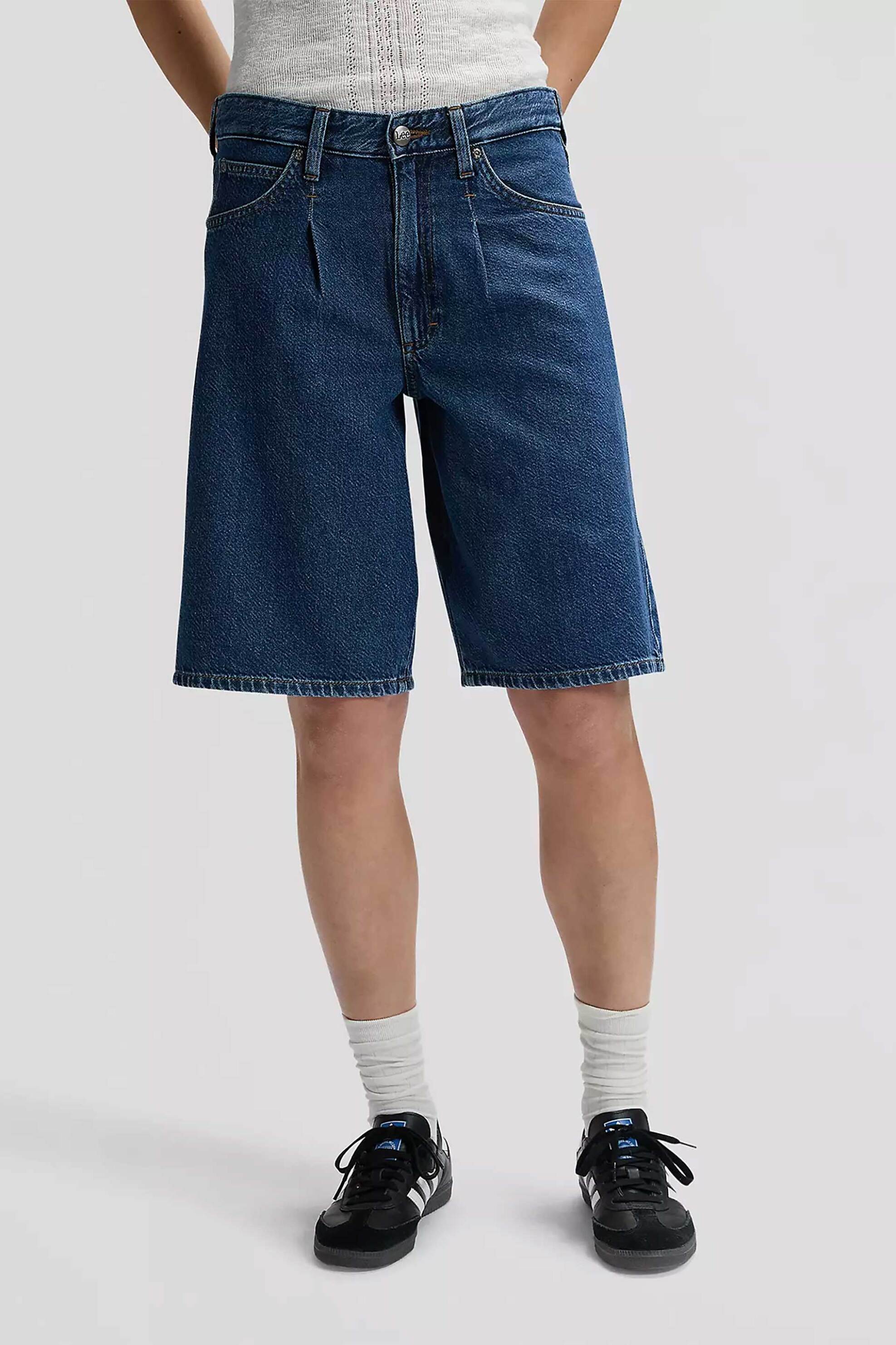 LEE Lee® γυναικείο denim σορτς Relaxed Fit "Drapey Jort" - 112376718 Denim Blue Σκούρο - 2