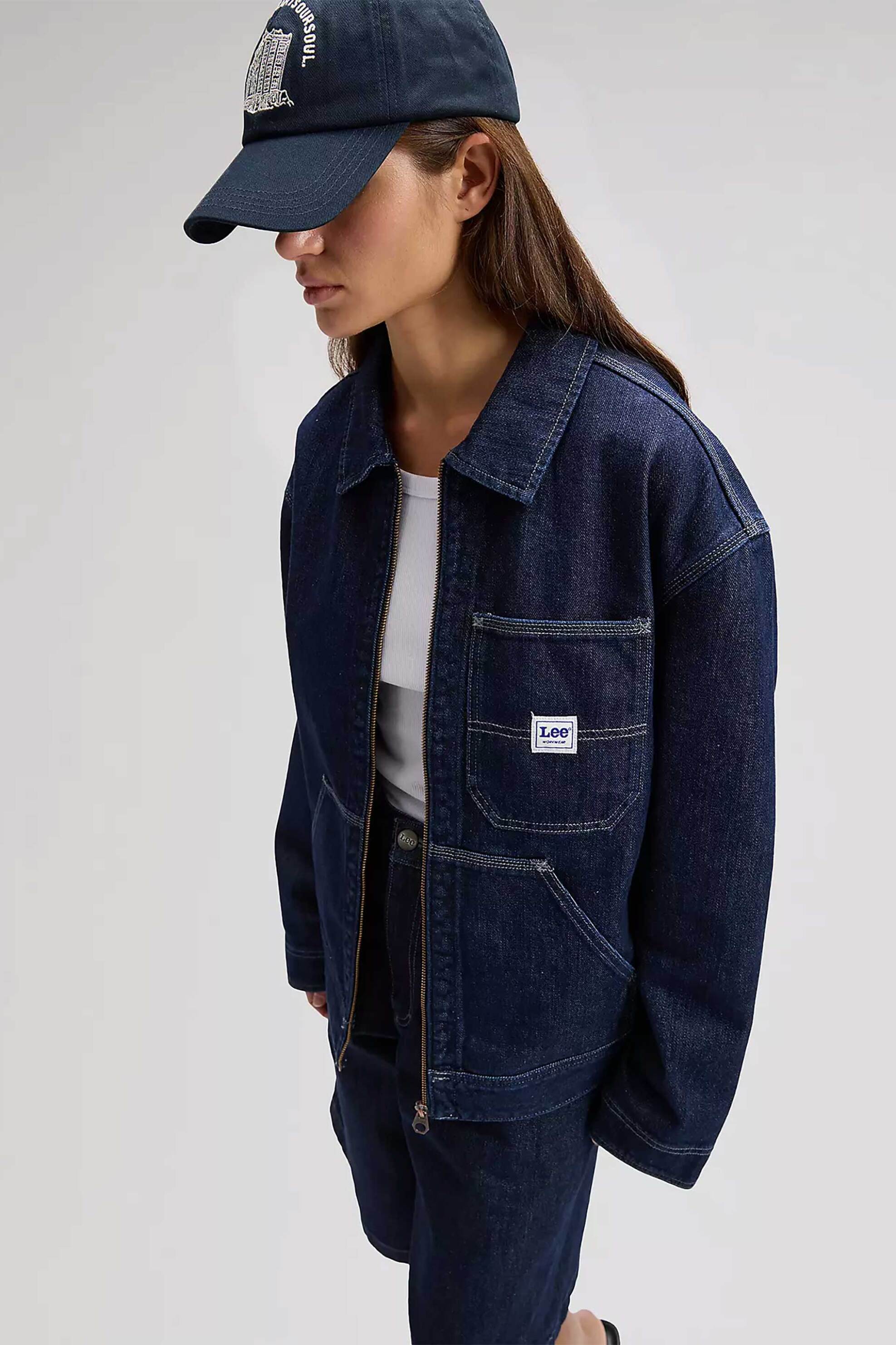 Lee Ανδρικό Denim Jacket Regular Fit Workwear 91W - 112376426 Blue Σκούρο
