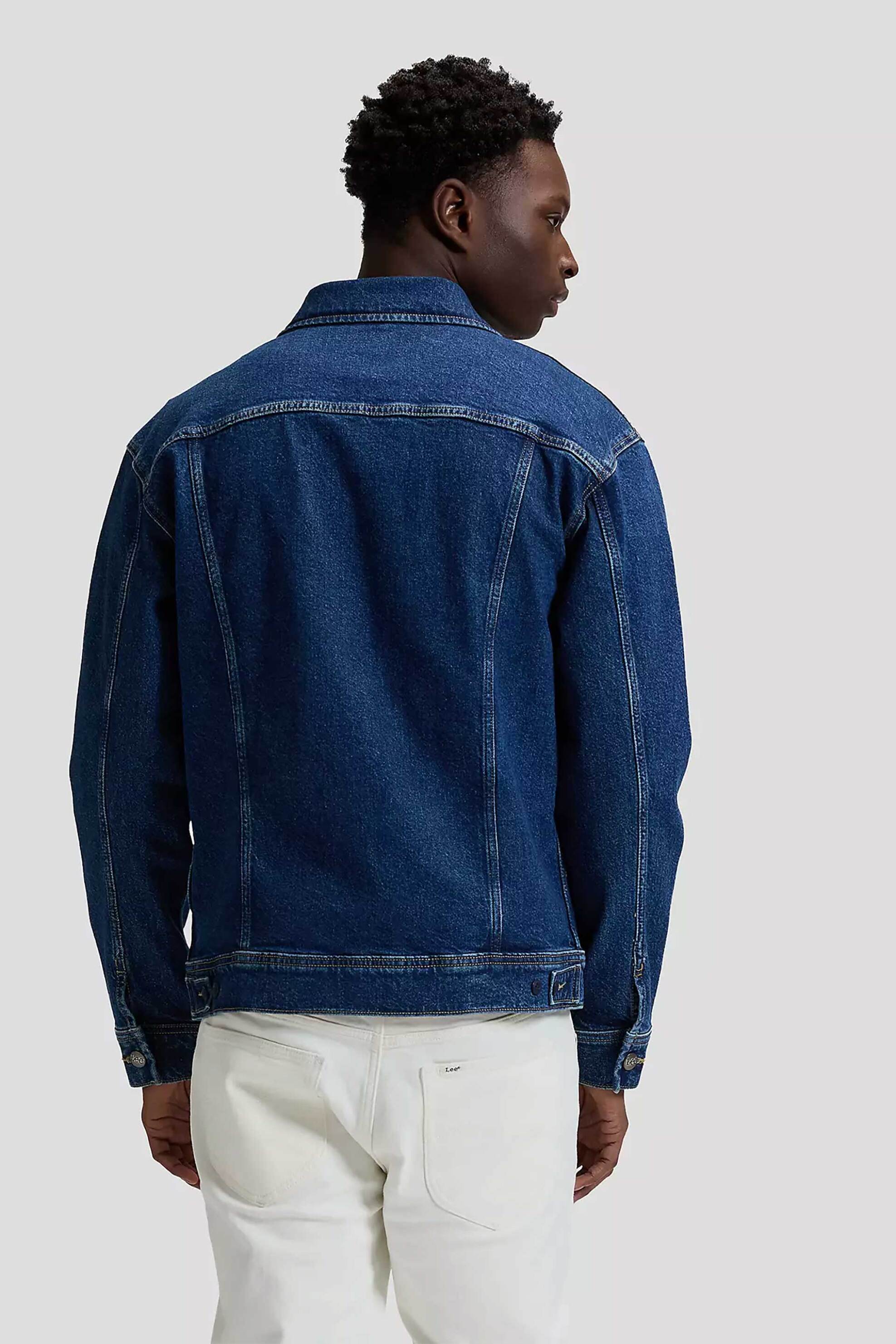 Lee Ανδρικό Denim Jacket με Τσέπες Στο Στήθος Relaxed Fit Rider - 112376444 Blue Σκούρο