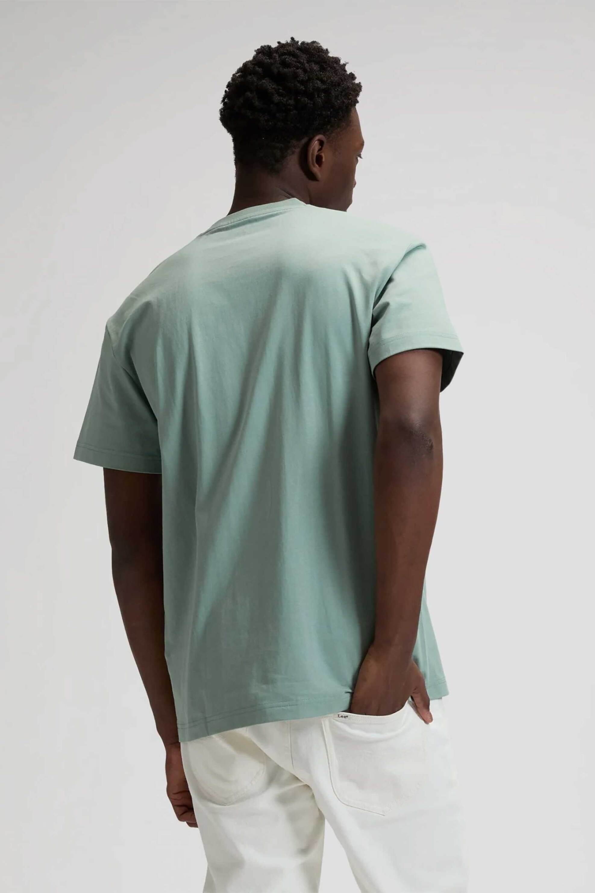 Lee Ανδρικό T-Shirt με Logo Print Regular Fit - 112376467 Πράσινο Ανοιχτό