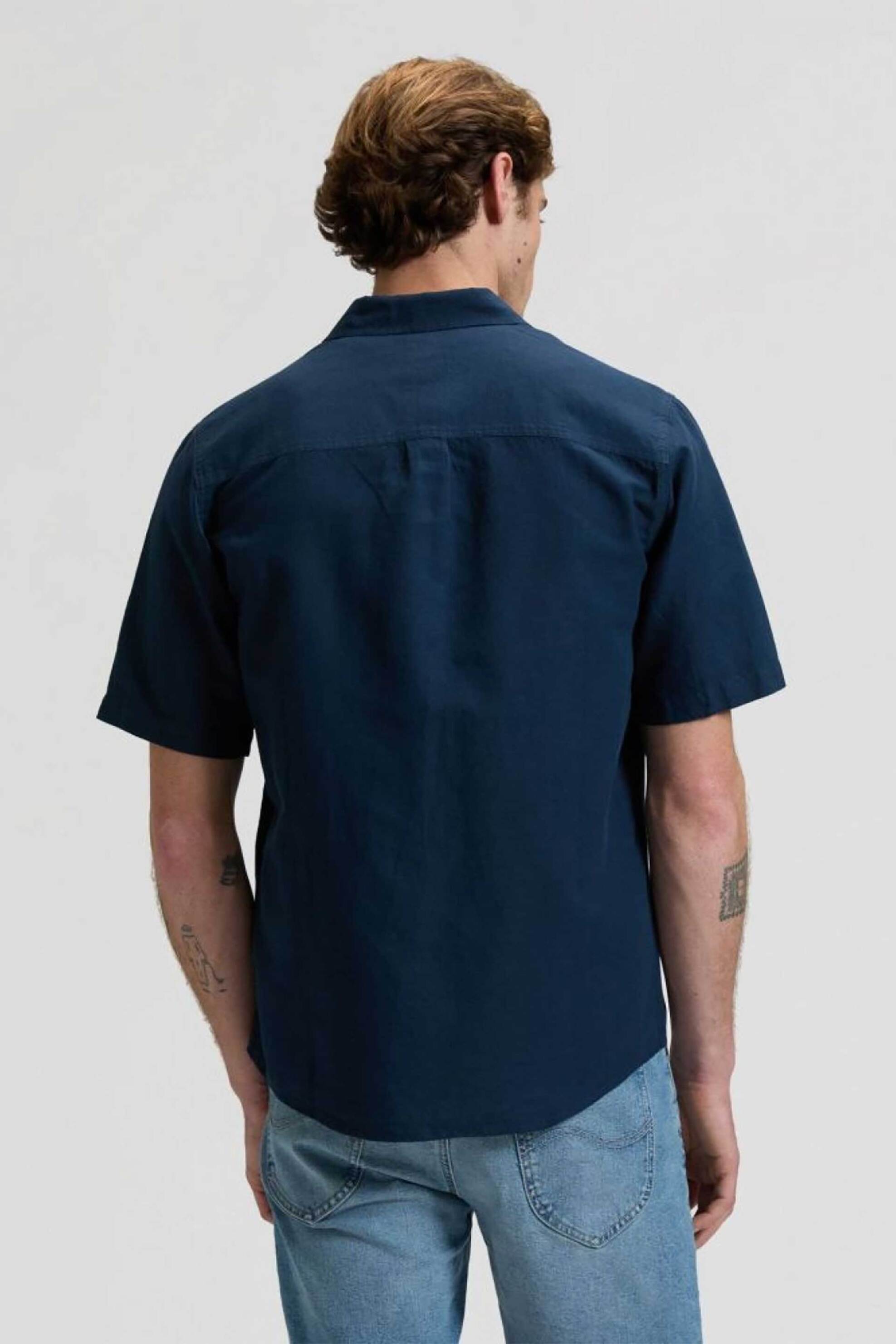 Lee Ανδρικό Πουκάμισο Μονόχρωμο Regular Fit - 112376564 Μπλε Σκούρο