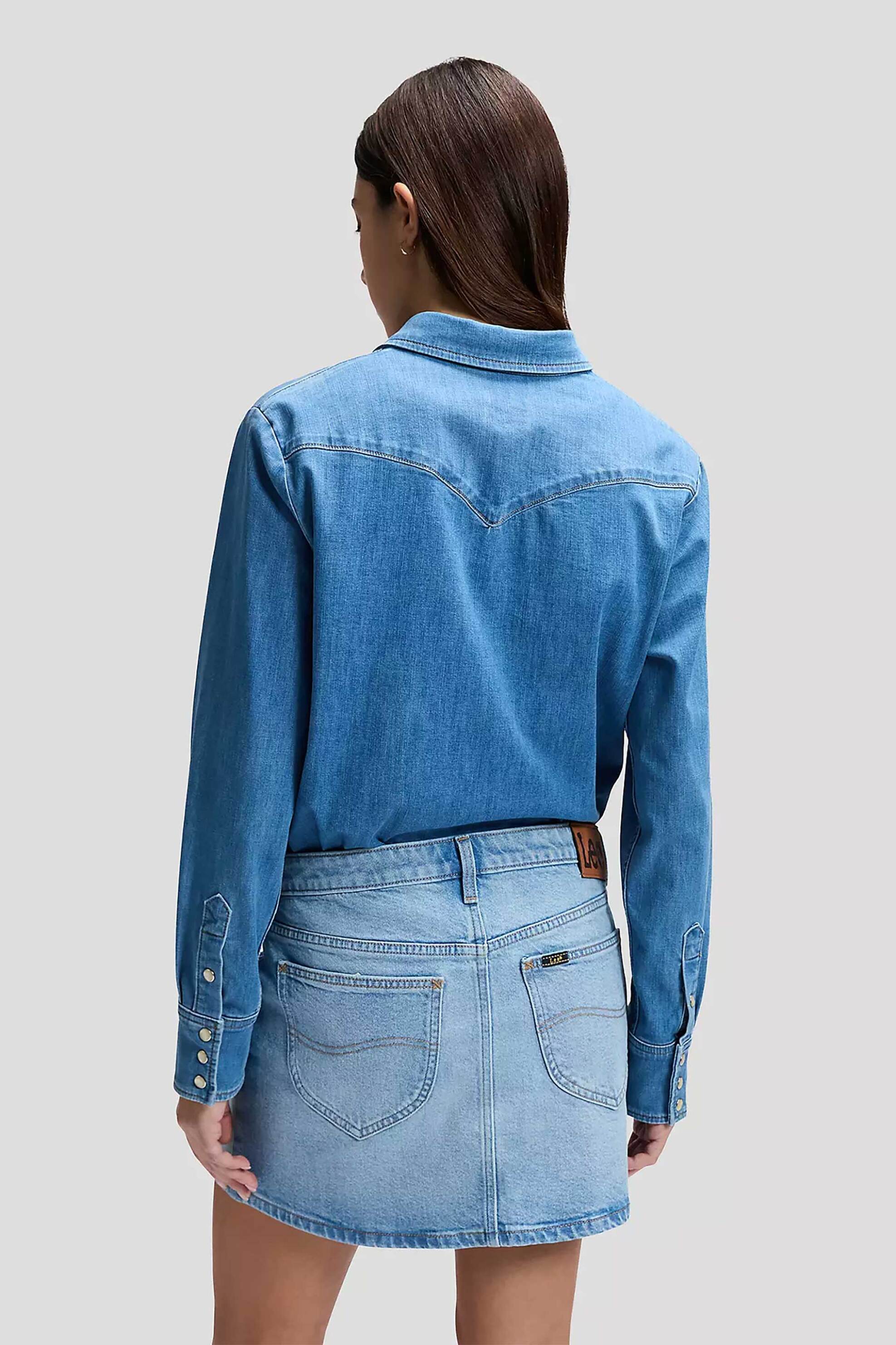 Lee Γυναικείο Denim Πουκάμισο με Τσέπες Western - 112378745 Blue