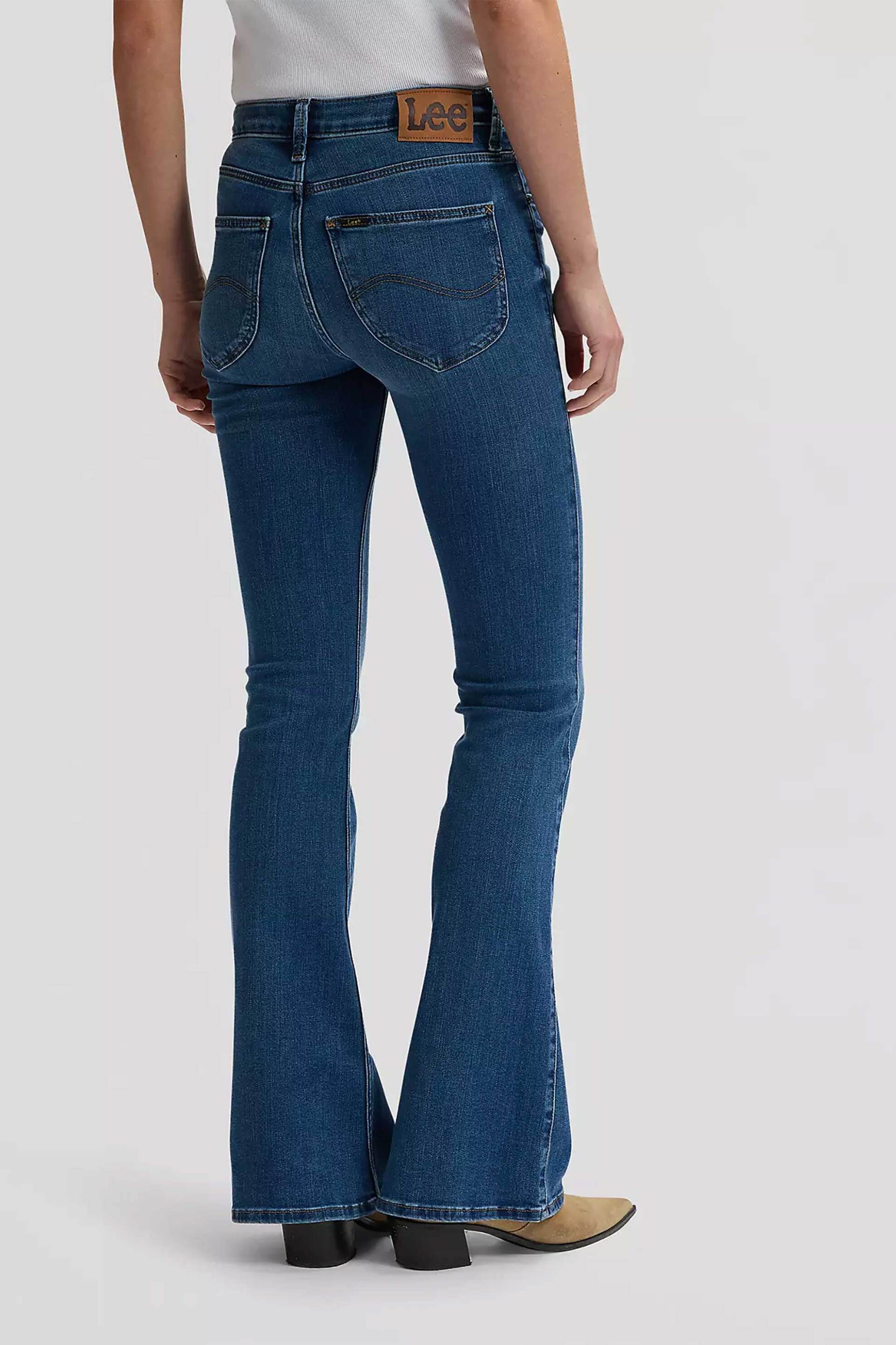 Lee Γυναικείο Τζιν Παντελόνι Πεντάτσεπο Flare Fit - 112376976 Denim Blue
