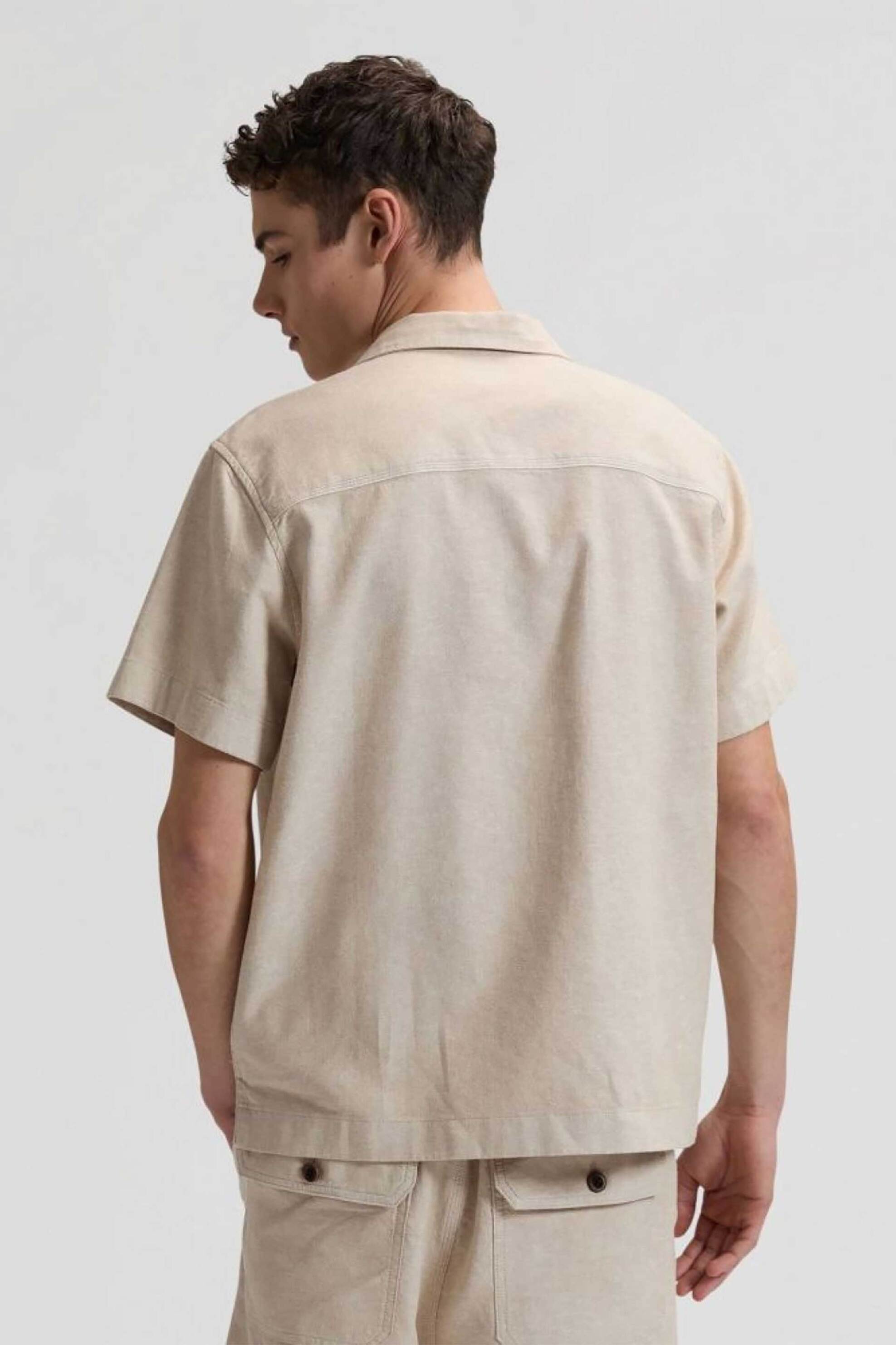 Lee Ανδρικό Πουκάμισο Μονόχρωμο με Flap Τσέπες Regular Fit Utility Camp - 112378288 Μπεζ