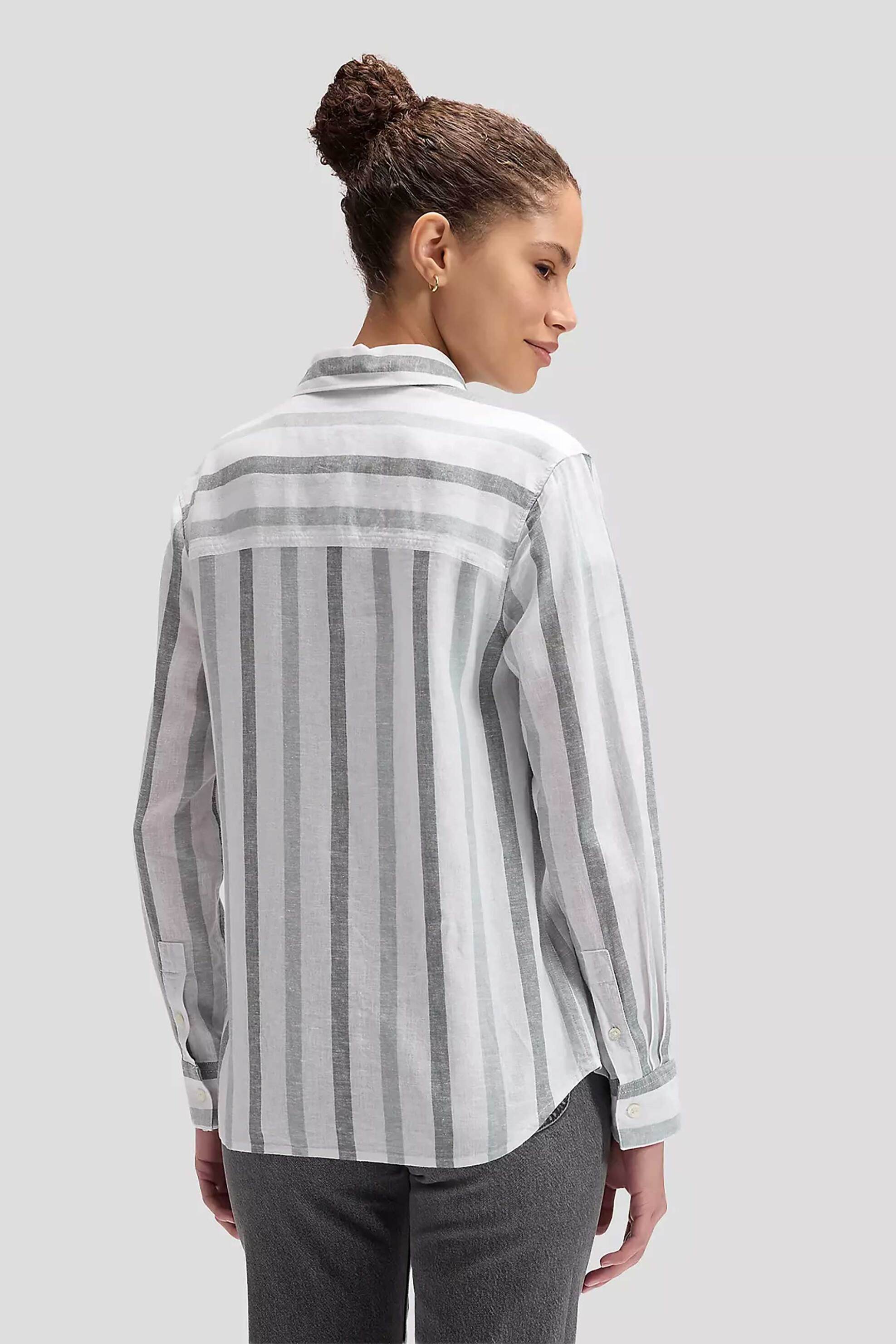 Lee Γυναικείο Πουκάμισο με Ριγέ Σχέδιο Regular Fit - 112376961 Πράσινο