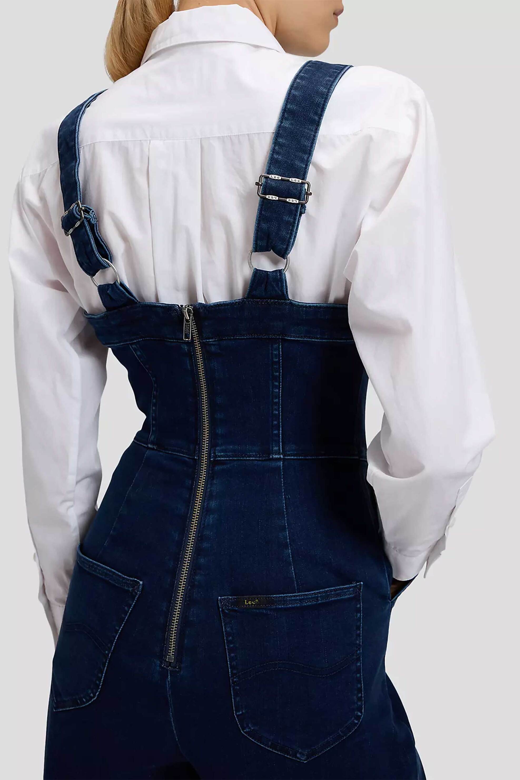 Lee Γυναικεία Denim Ολόσωμη Φόρμα Slim Fit Femme - 112385845 Blue Σκούρο