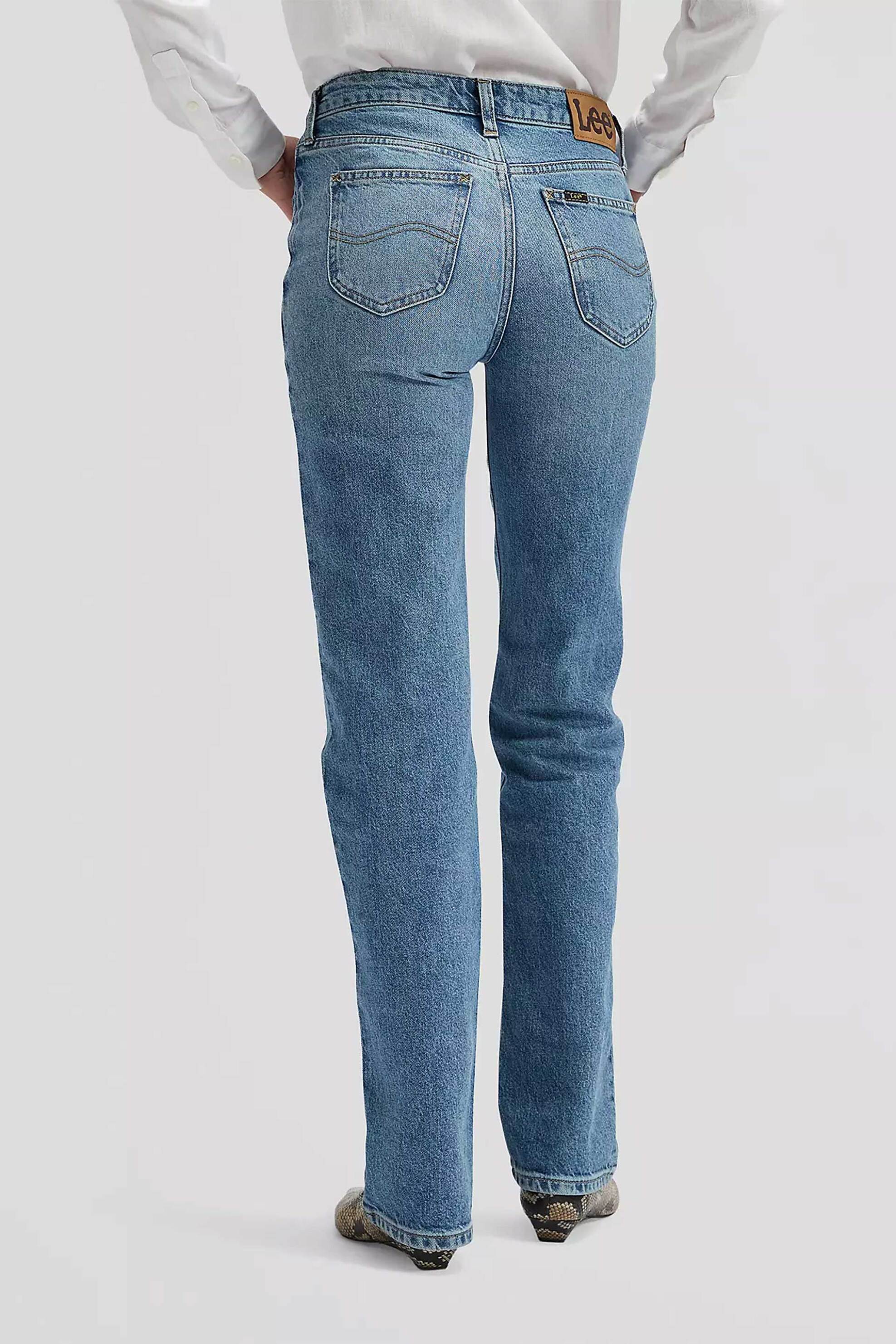 Lee Γυναικείο Τζιν Παντελόνι Πεντάτσεπο Regular Straight Fit London - 112378907 Denim Blue