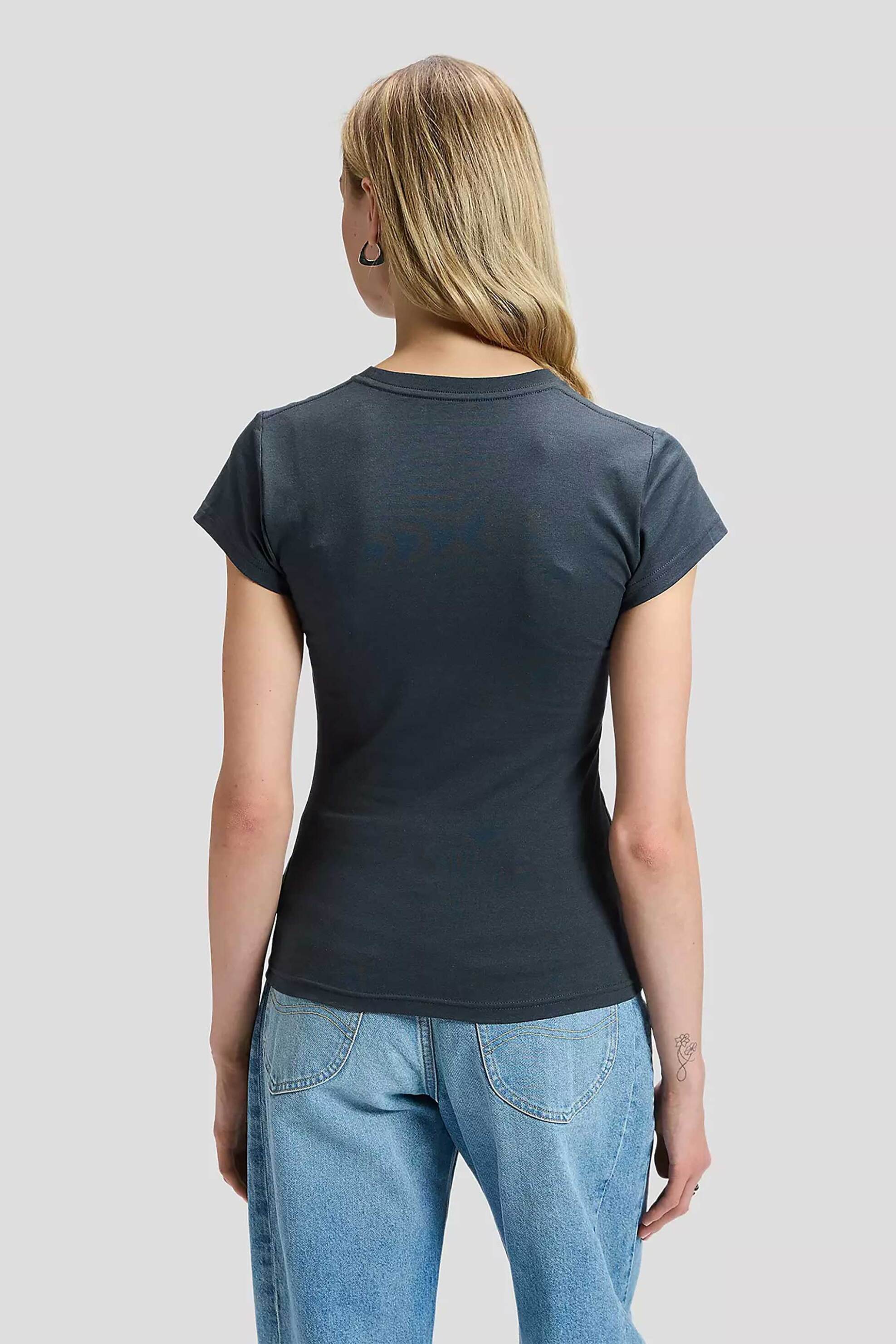 Lee Γυναικείο T-Shirt με Print Slim Fit Record - 112385671 Ανθρακί