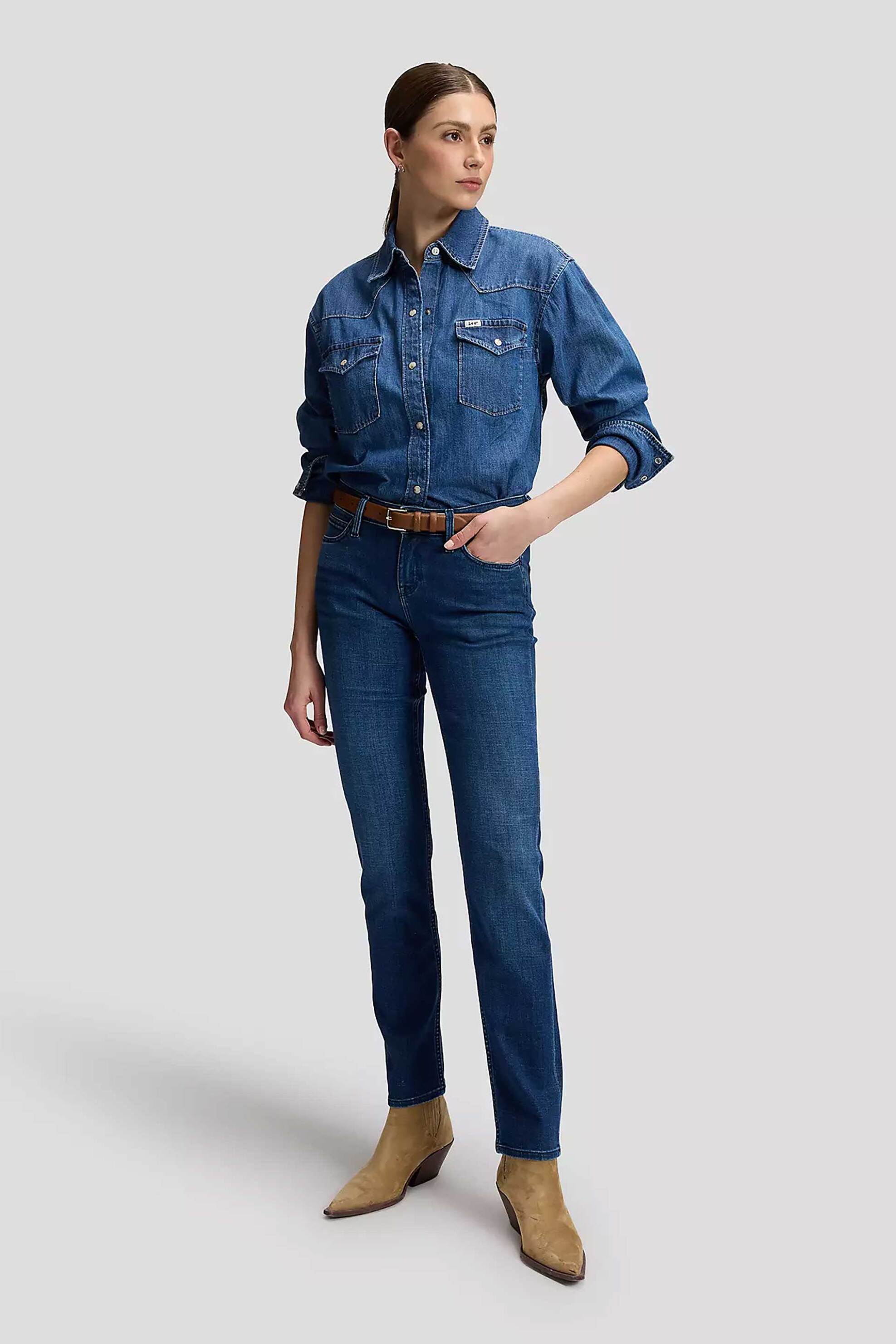 Lee® γυναικείο τζιν παντελόνι πεντάτσεπο Regular Straight Fit 