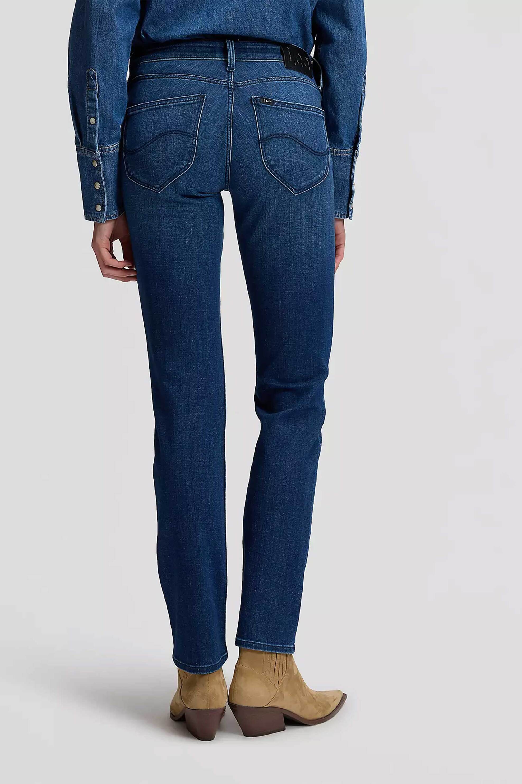 Lee Γυναικείο Τζιν Παντελόνι Πεντάτσεπο Regular Straight Fit Marion - 112385811 Denim Blue Σκούρο