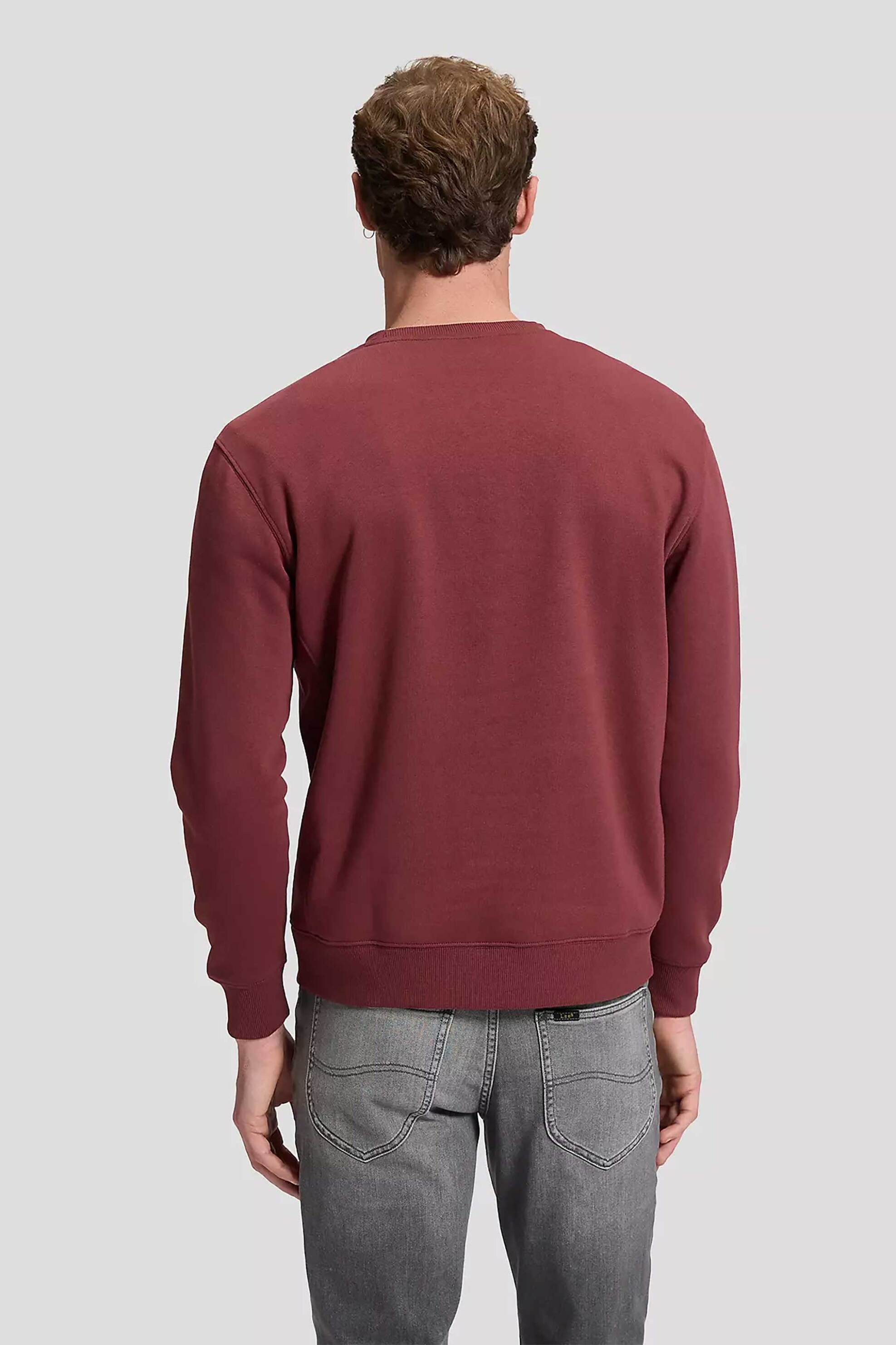 Lee Ανδρική Μπλούζα Φούτερ με Λογότυπο Regular Fit - 112386291 Μπορντό