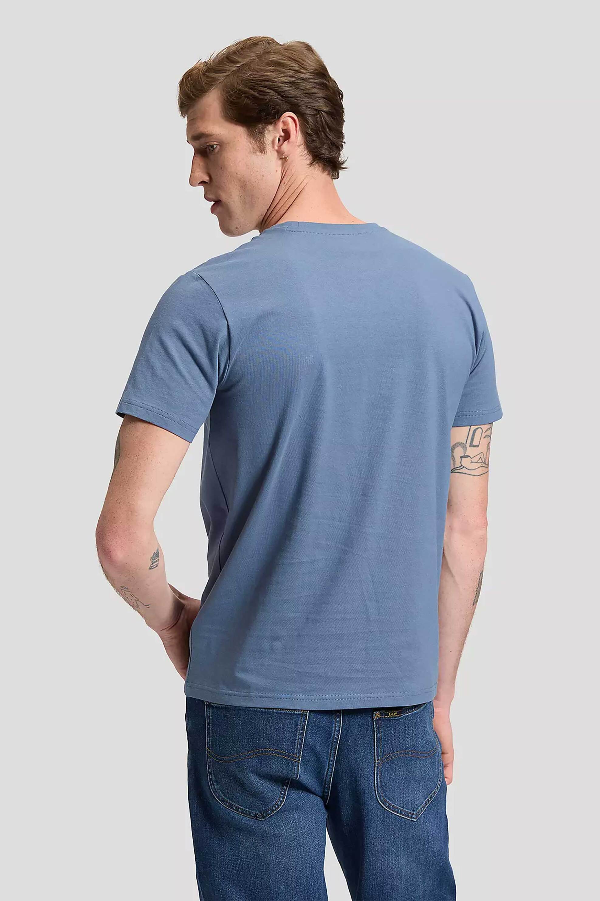 Lee Ανδρικό T-Shirt με Λογότυπο Regular Fit - 112386348 Μπλε