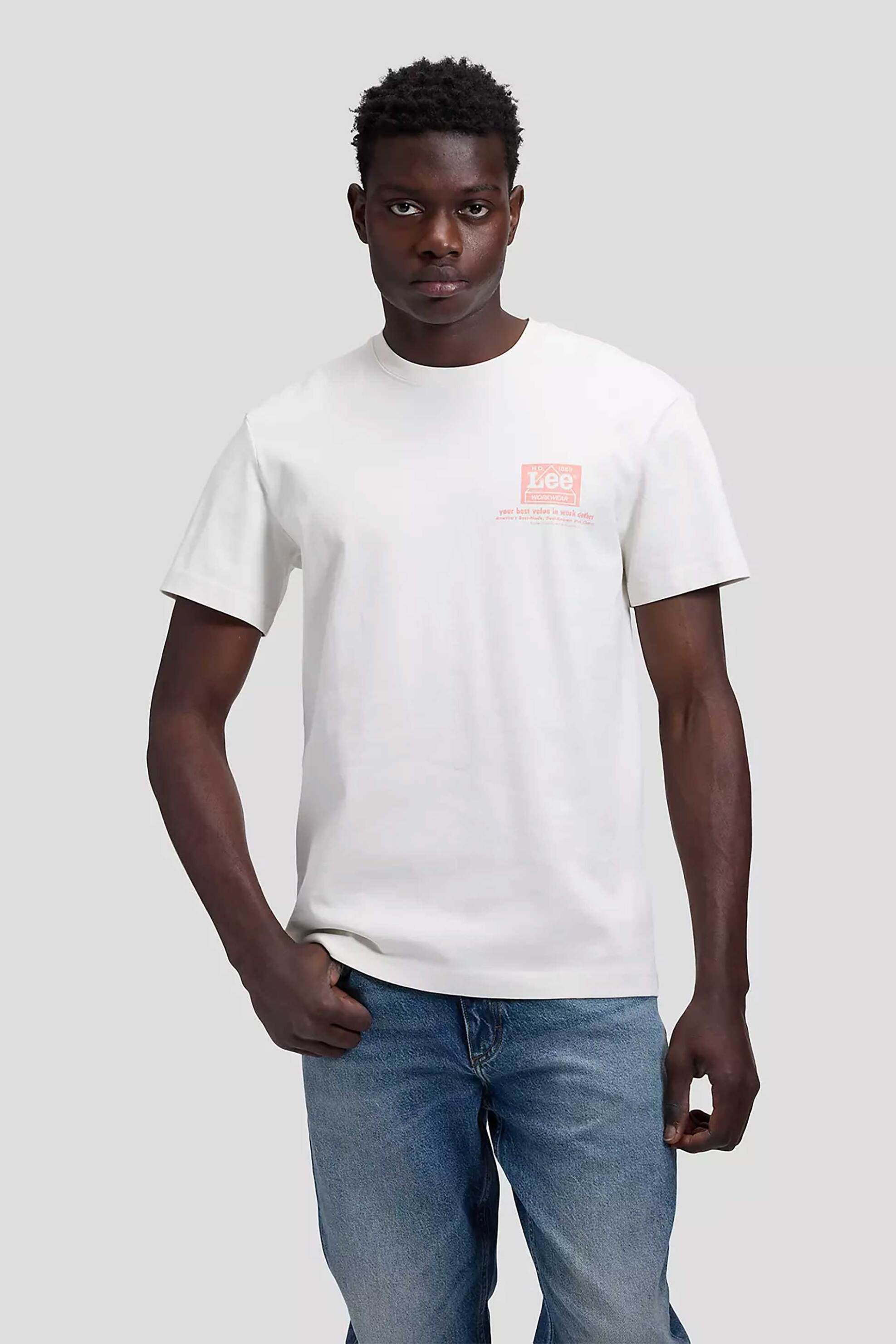 Lee® ανδρικό T-shirt με print Relaxed Fit "Workwear" - 112386355 Εκρού