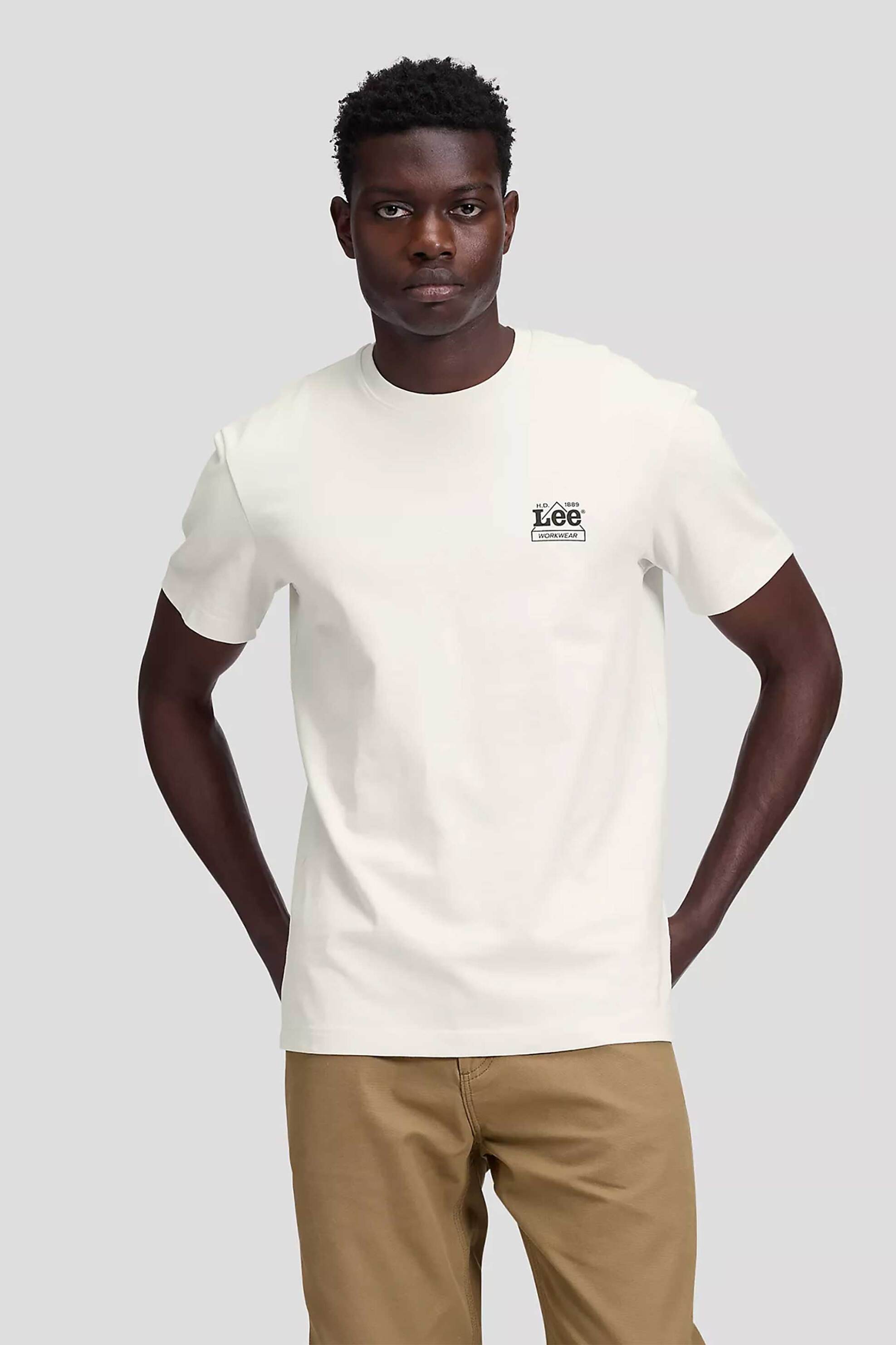Lee® ανδρικό T-shirt με print Relaxed Fit "Workwear" - 112386358 Εκρού