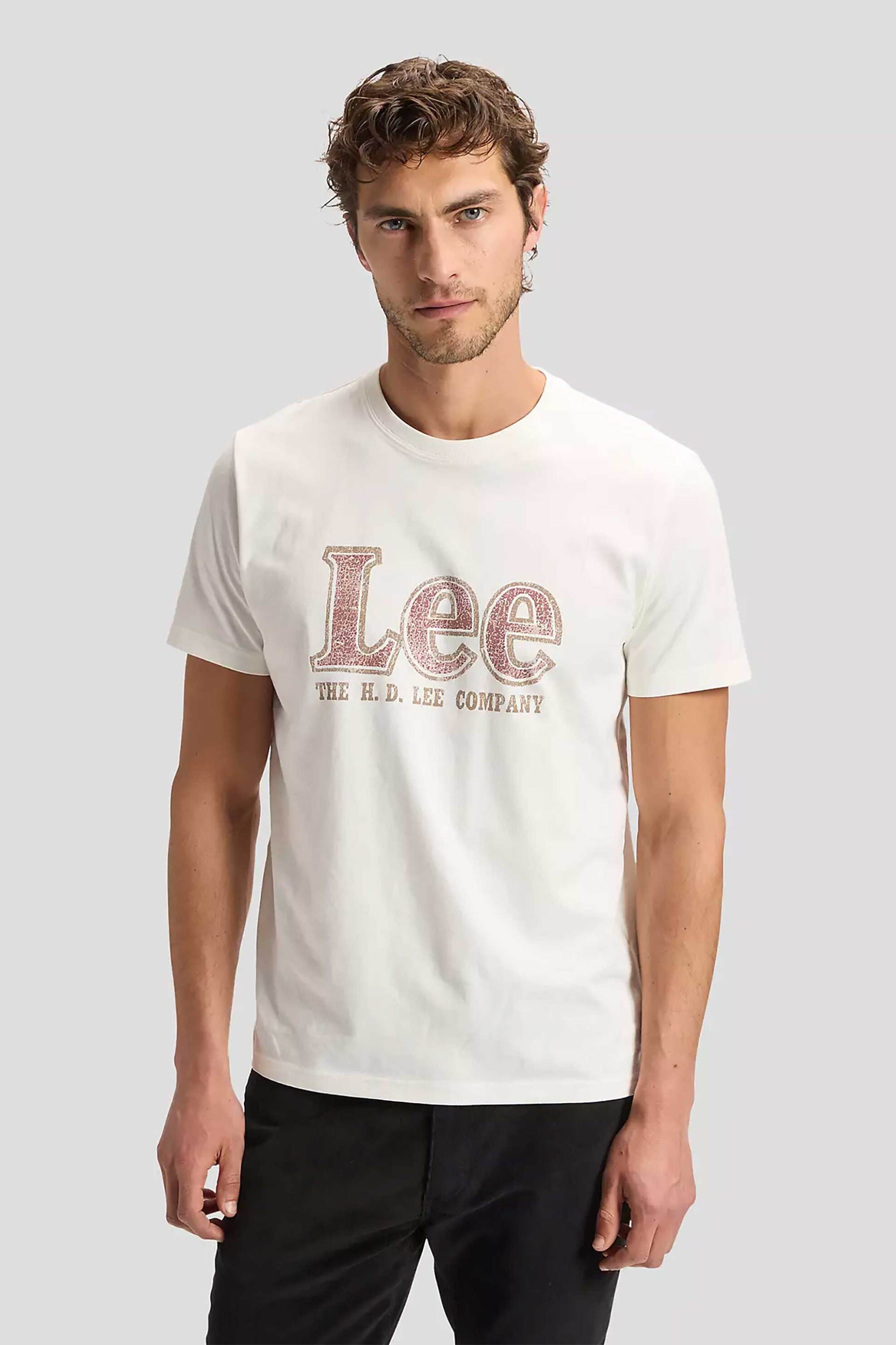 Lee® ανδρικό T-shirt Regular Fit "Americana" - 112386321 Εκρού