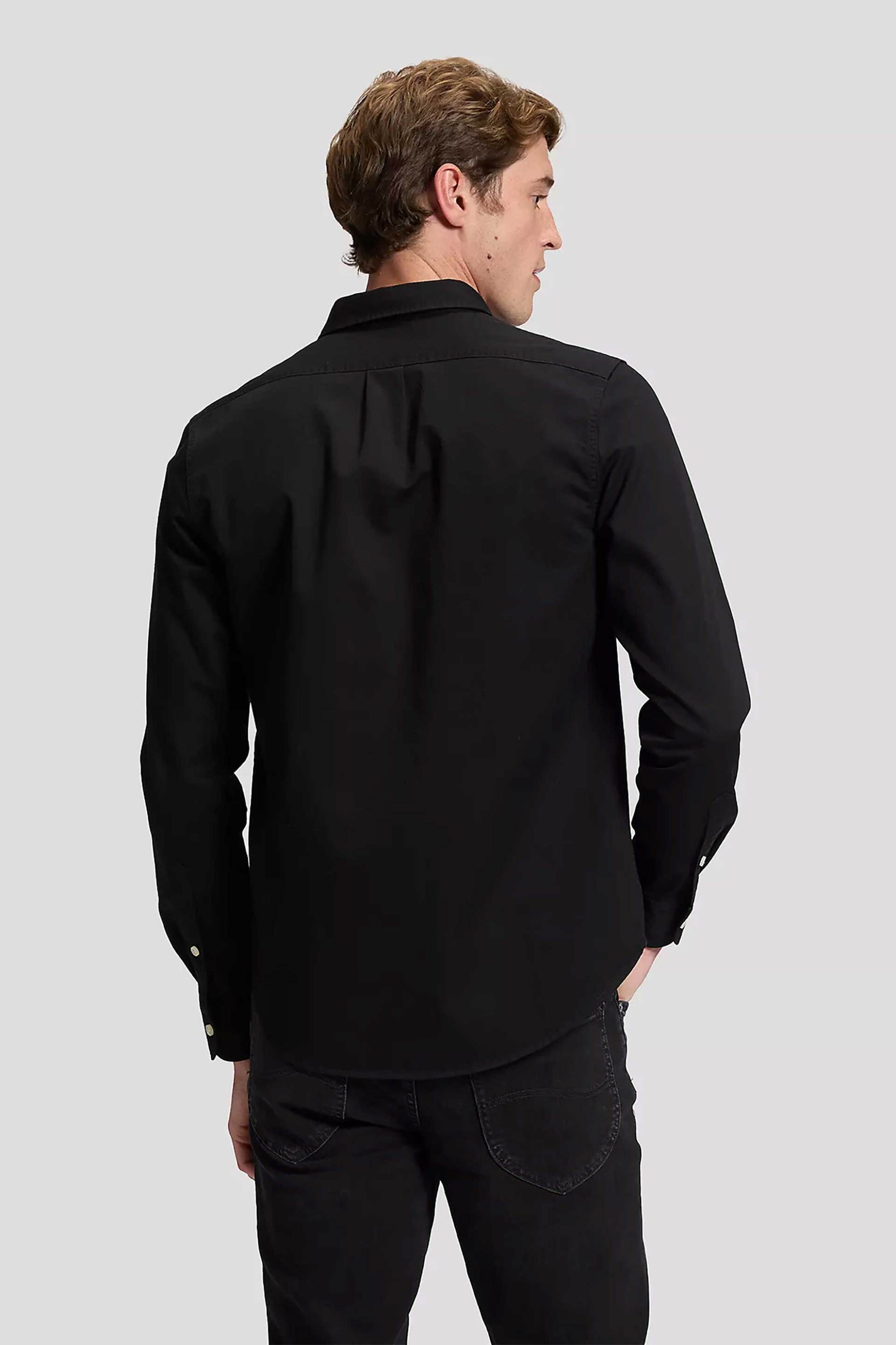 Lee Ανδρικό Πουκάμισο με Κεντημένο Λογότυπο Regular Fit - 112386386 Μαύρο