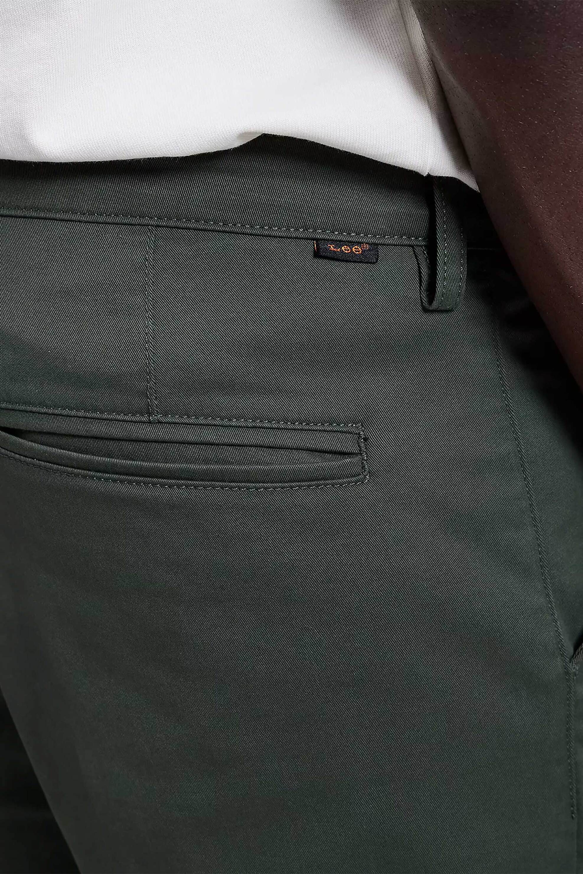Lee Ανδρικό Παντελόνι Chino Slim Straight Fit - 112386537 Χακί