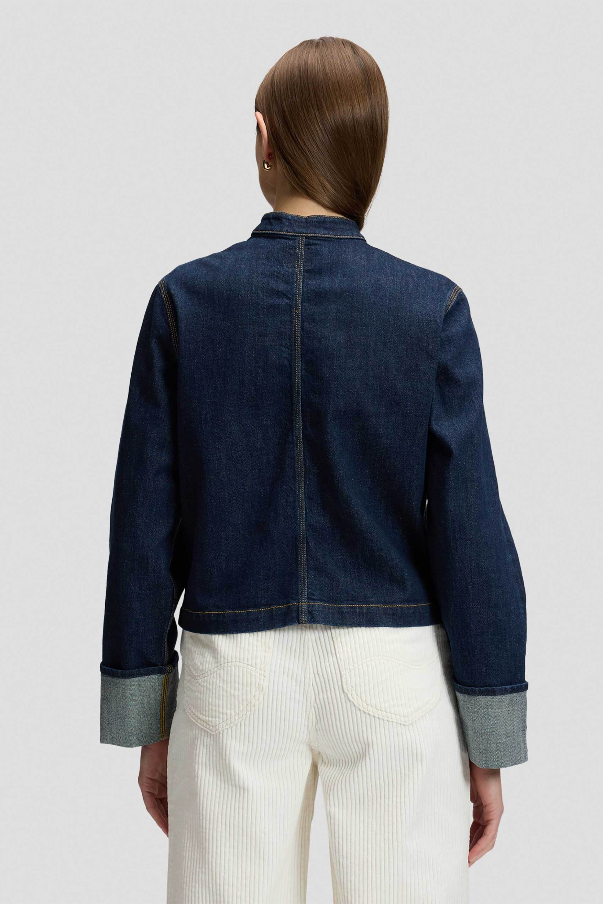 Lee Γυναικείο Denim Overshirt Μάο Regular Fit Selvedge - 112385738 Blue Σκούρο