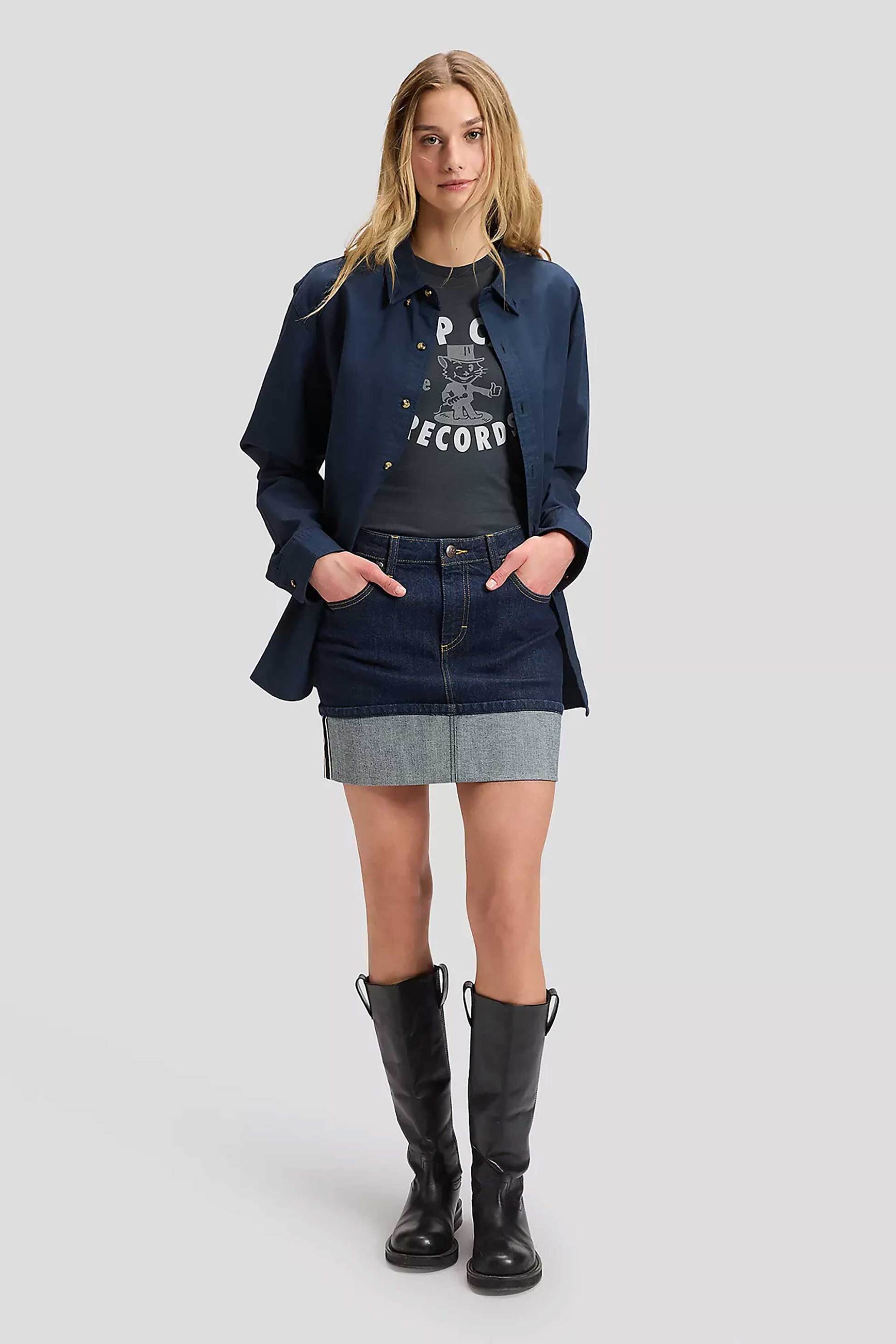 Lee® γυναικεία denim mini φούστα πεντάτσεπη Regular Fit 