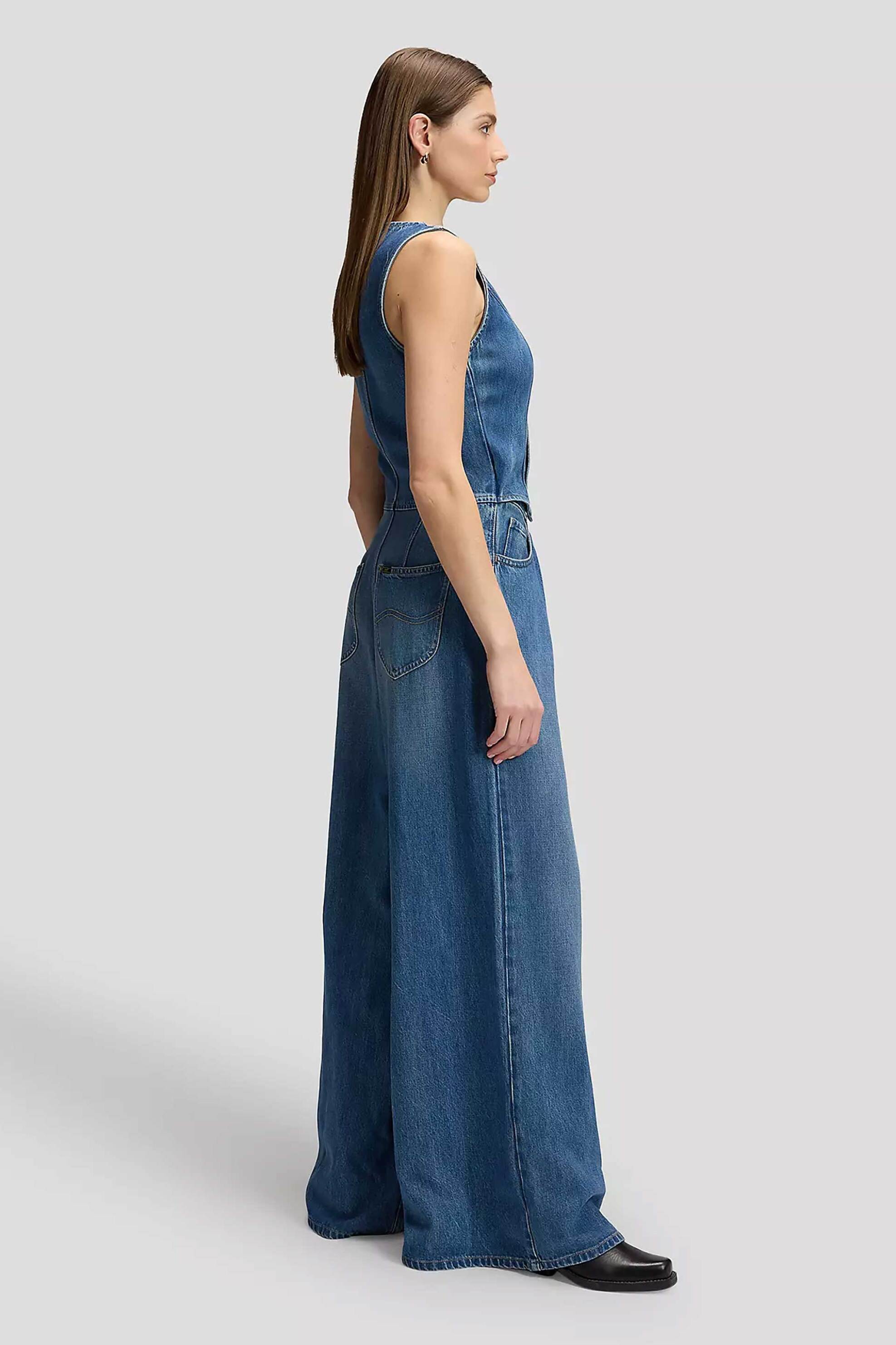 Lee® γυναικεία denim ολόσωμη φόρμα αμάνικη πεντάτσεπη Regular Fit 