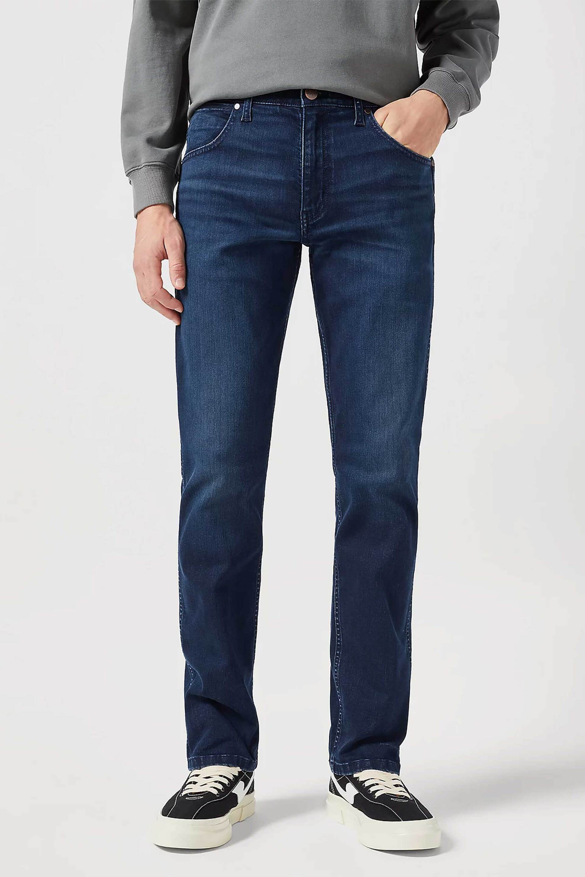 Wrangler® ανδρικό τζιν παντελόνι πεντάτσεπο Straight Fit "Greensboro" - 112350742 Denim Blue Σκούρο φωτογραφία