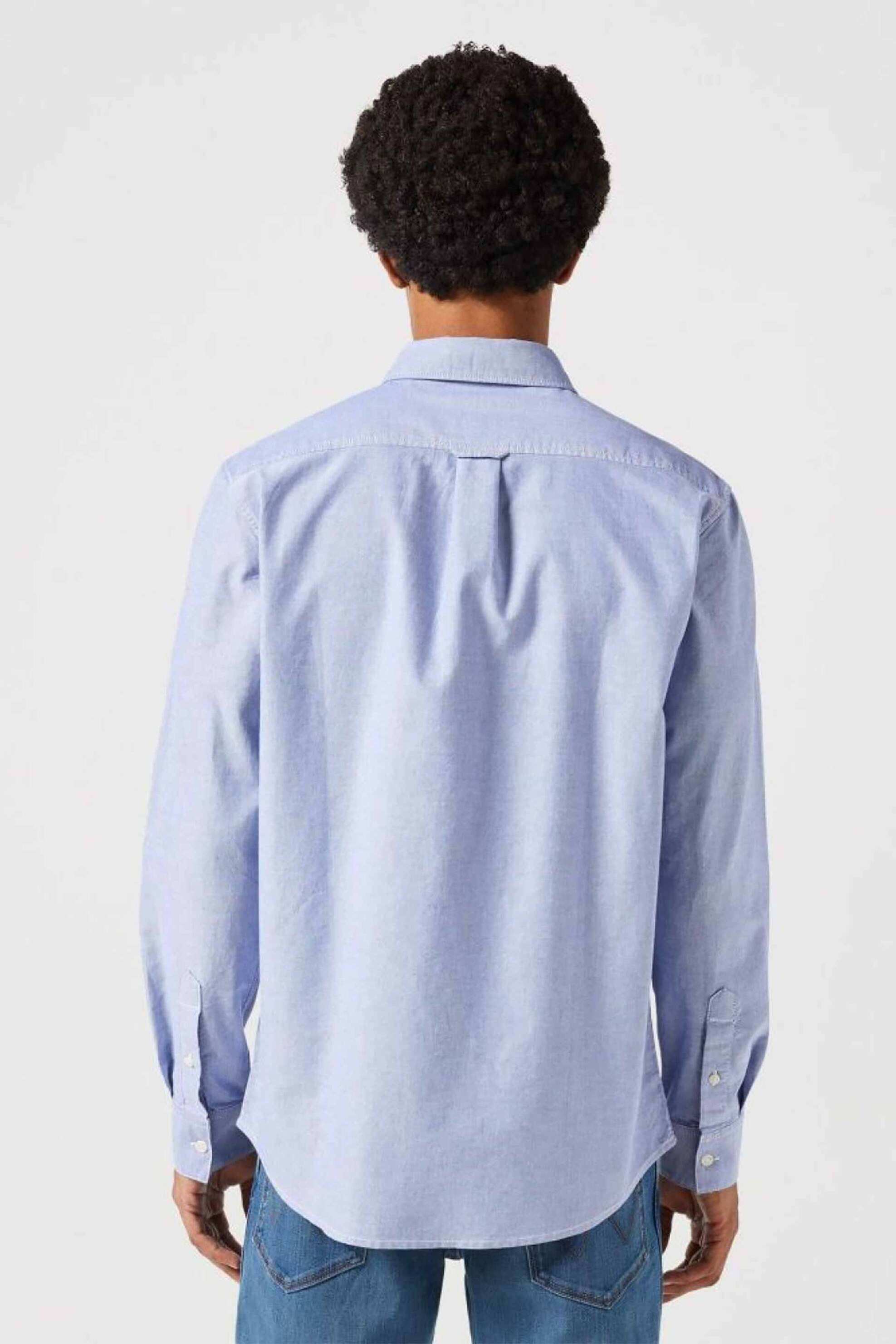 Wrangler® ανδρικό πουκάμισο με κεντημένο logo Regular Fit - 112350481 Μπλε Ανοιχτό φωτογραφία