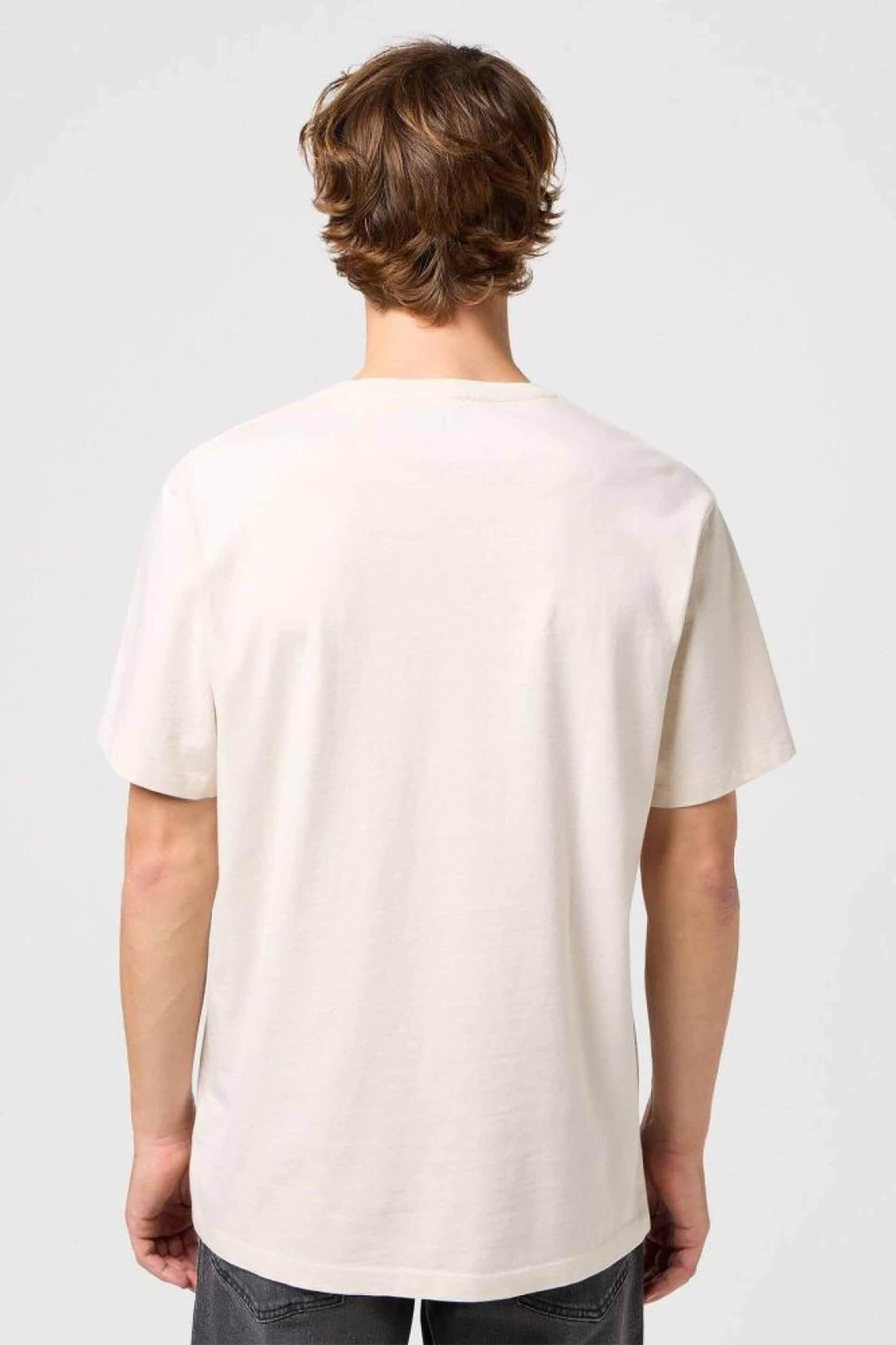 Wrangler Ανδρικό T-Shirt με Logo Print Regular Fit - 112350523 Λευκό