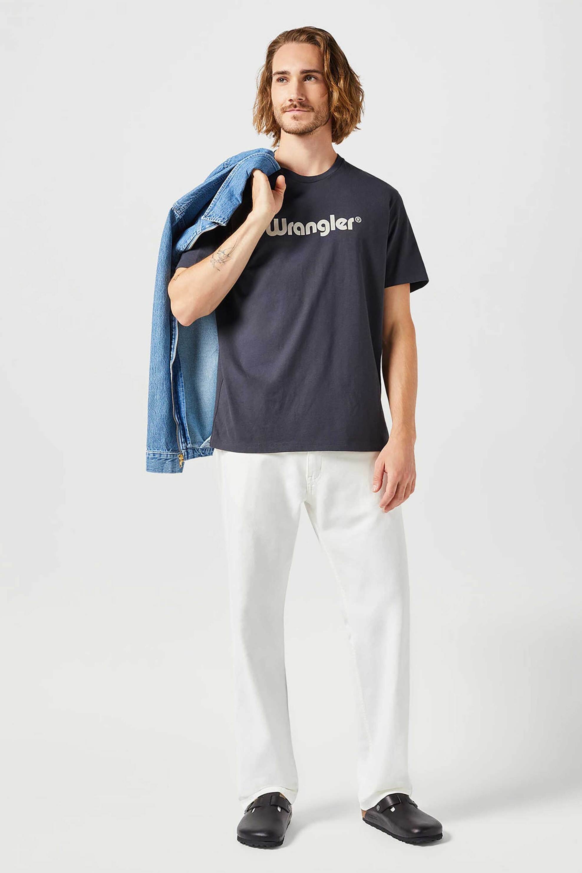Wrangler® ανδρικό T-shirt με logo print Regular Fit - 112350526 Μαύρο φωτογραφία
