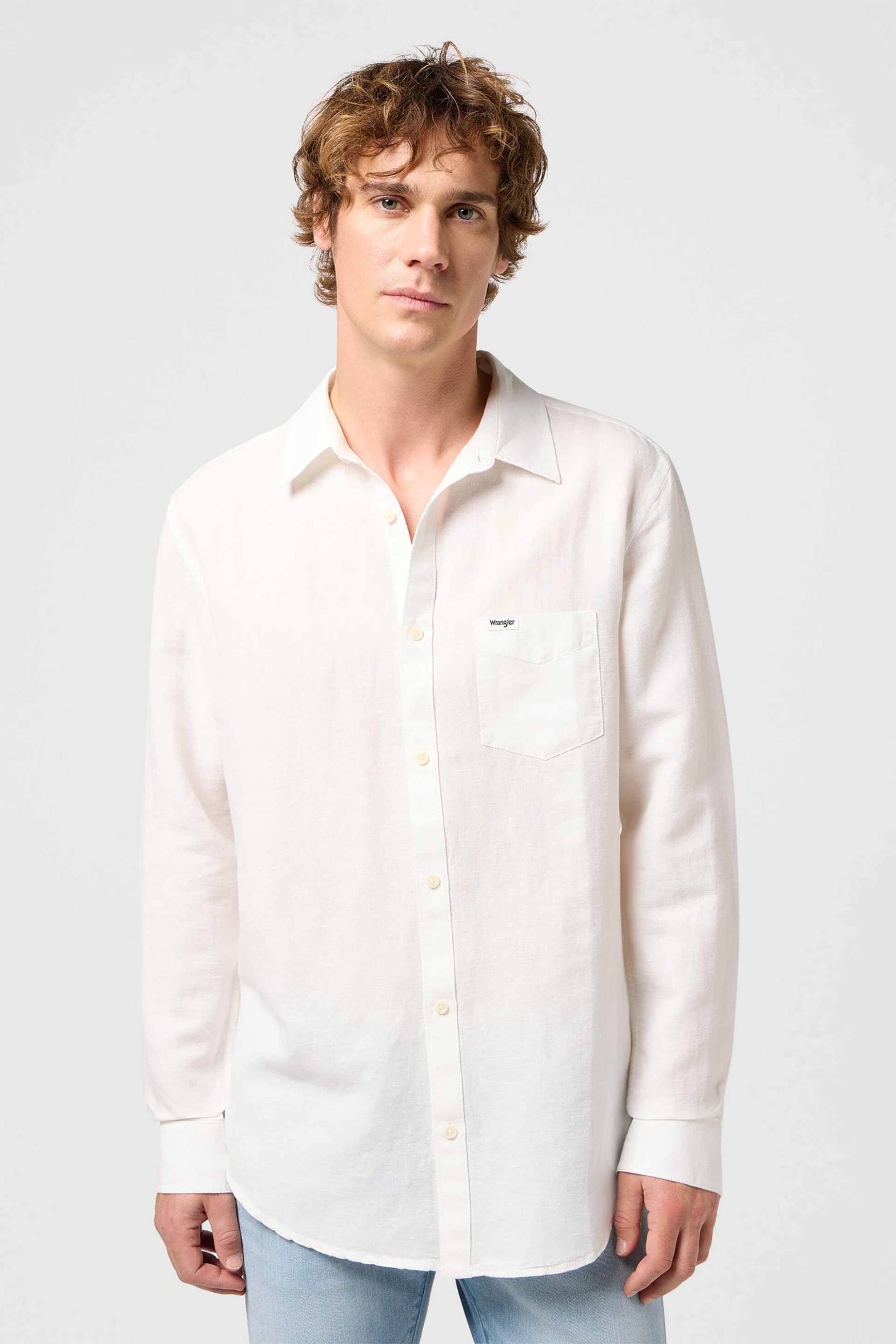 Ανδρική Μόδα > Ανδρικά Ρούχα > Ανδρικά Πουκάμισα > Ανδρικά Πουκάμισα Casual Wrangler® ανδρικό πουκάμισο με τσέπη και λογότυπο Regular Fit - 112352281 Λευκό