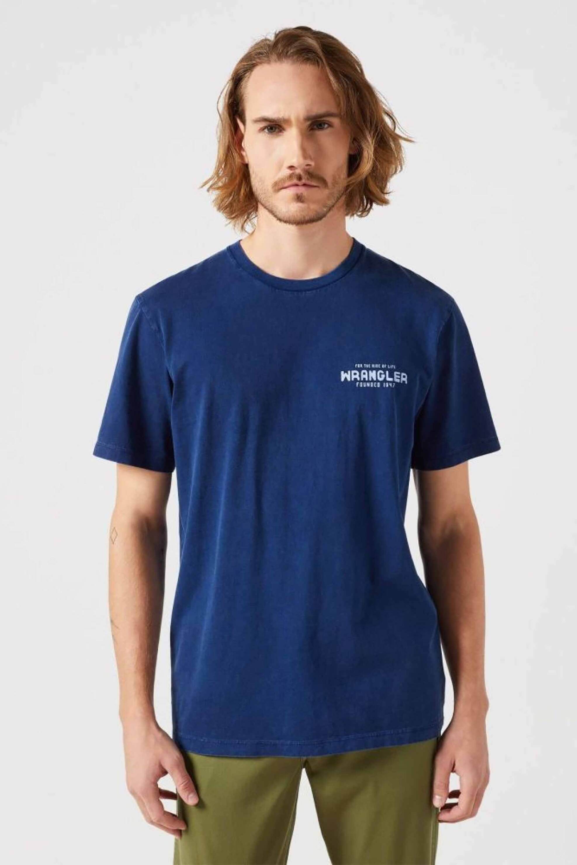 Ανδρική Μόδα > Ανδρικά Ρούχα > Ανδρικές Μπλούζες > Ανδρικά T-Shirts Wrangler® ανδρικό T-shirt με logo print Regular Fit - 112350530 Μπλε