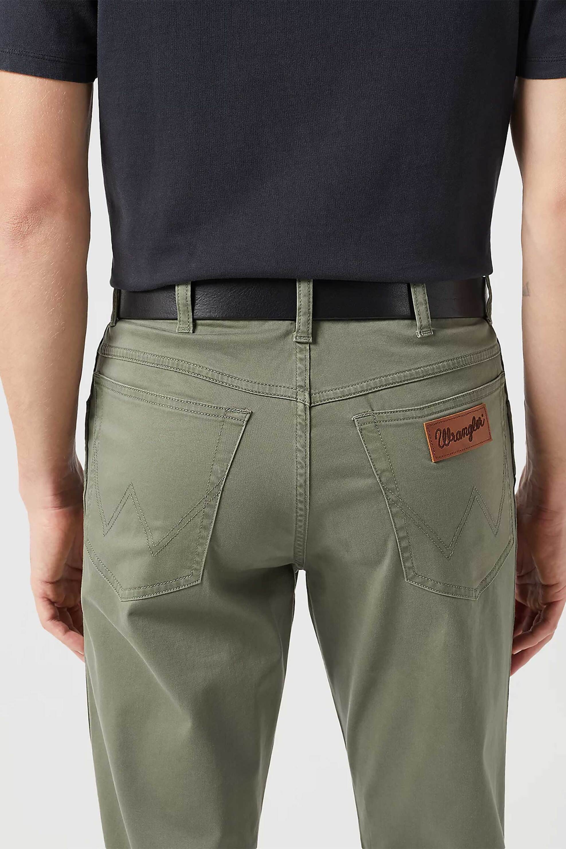 Wrangler Ανδρική Δερμάτινη Ζώνη με Logo - 112352691 Μαύρο