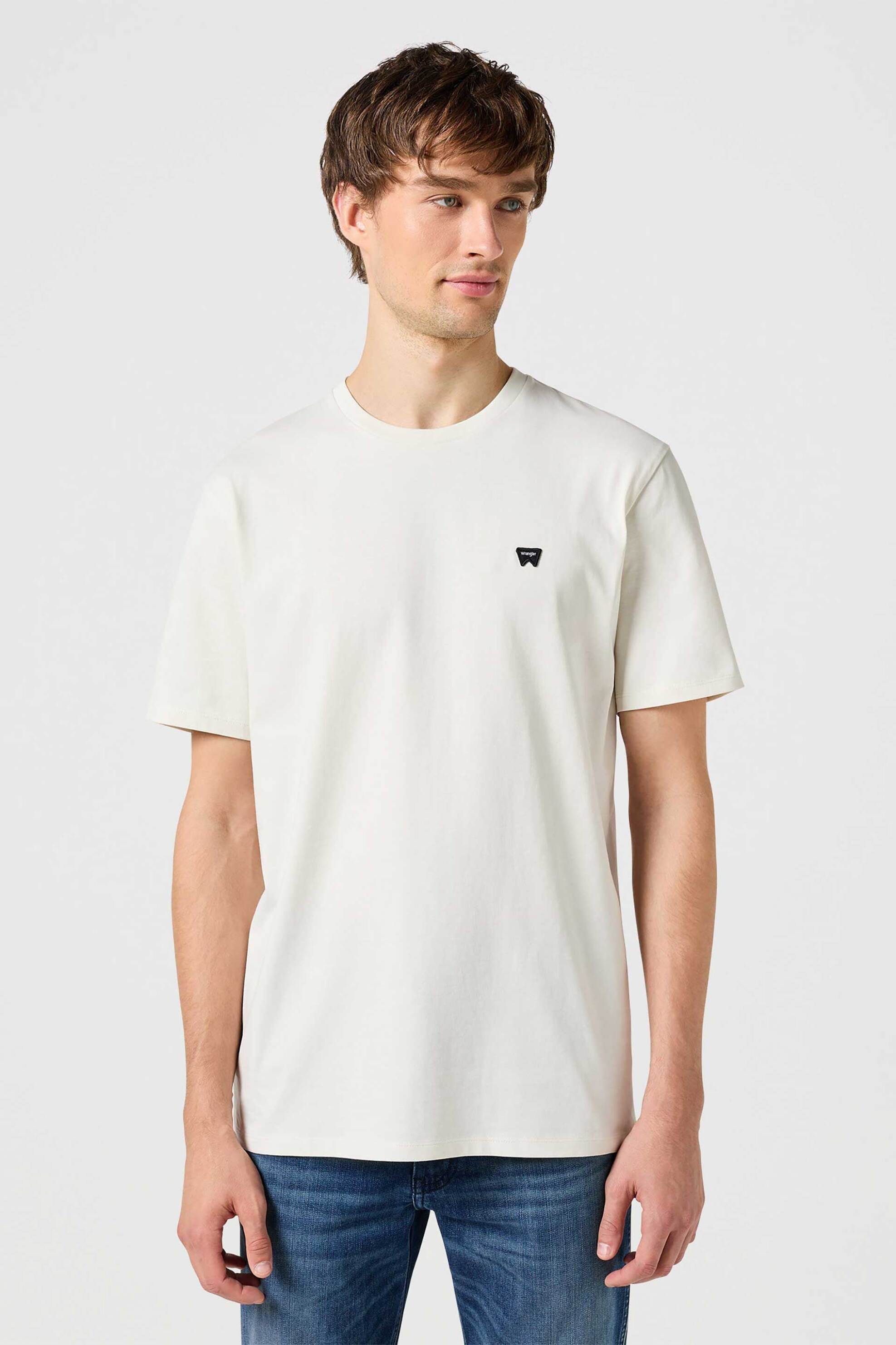 Wrangler® ανδρικό T-shirt με λογότυπο Regular Fit "Sign Off" - 112351234 Υπόλευκο