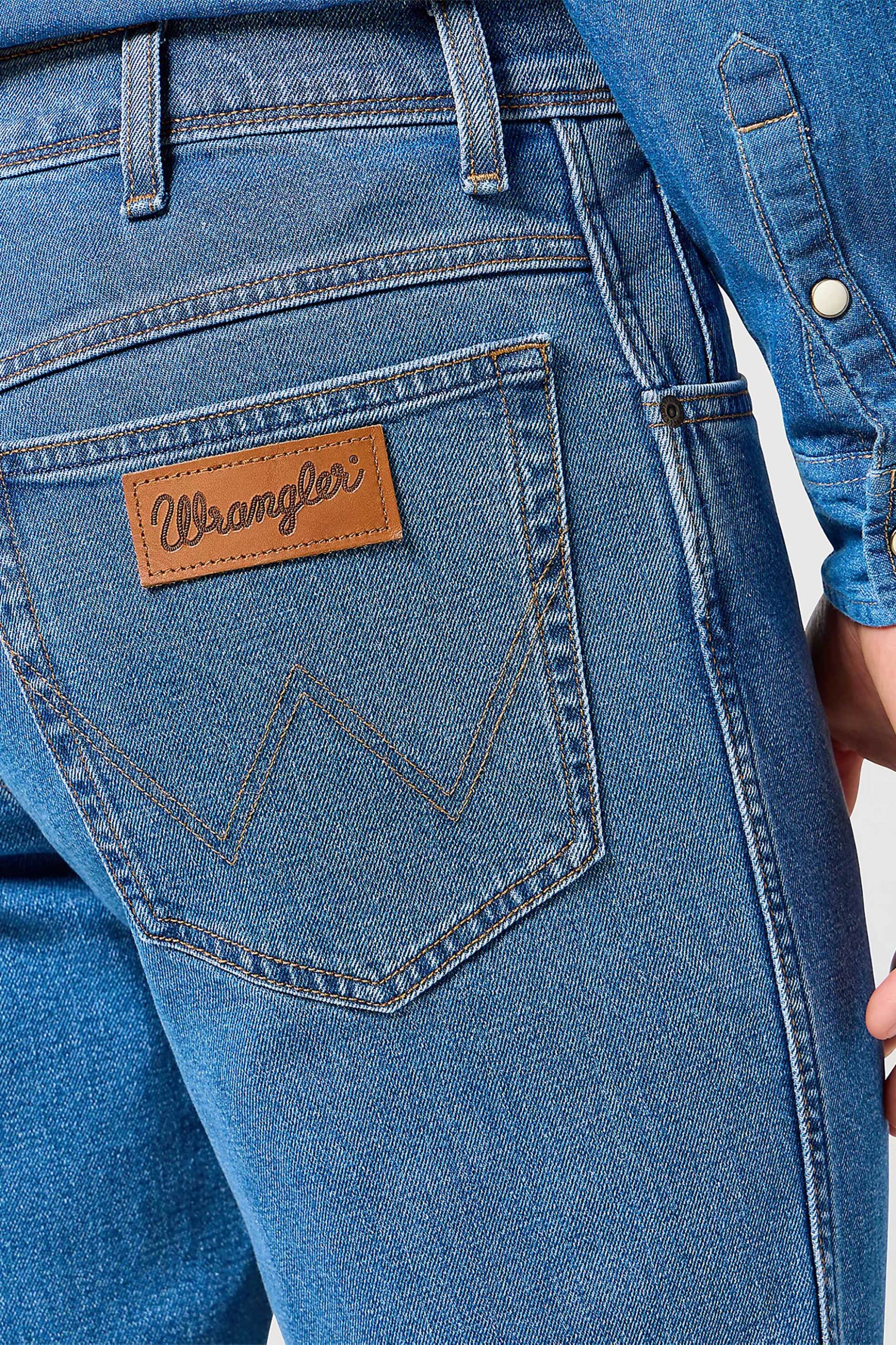Wrangler Ανδρικό Τζιν Παντελόνι Πεντάτσεπο με Logo Patch Texas Regular Fit - 112358204 Denim Blue