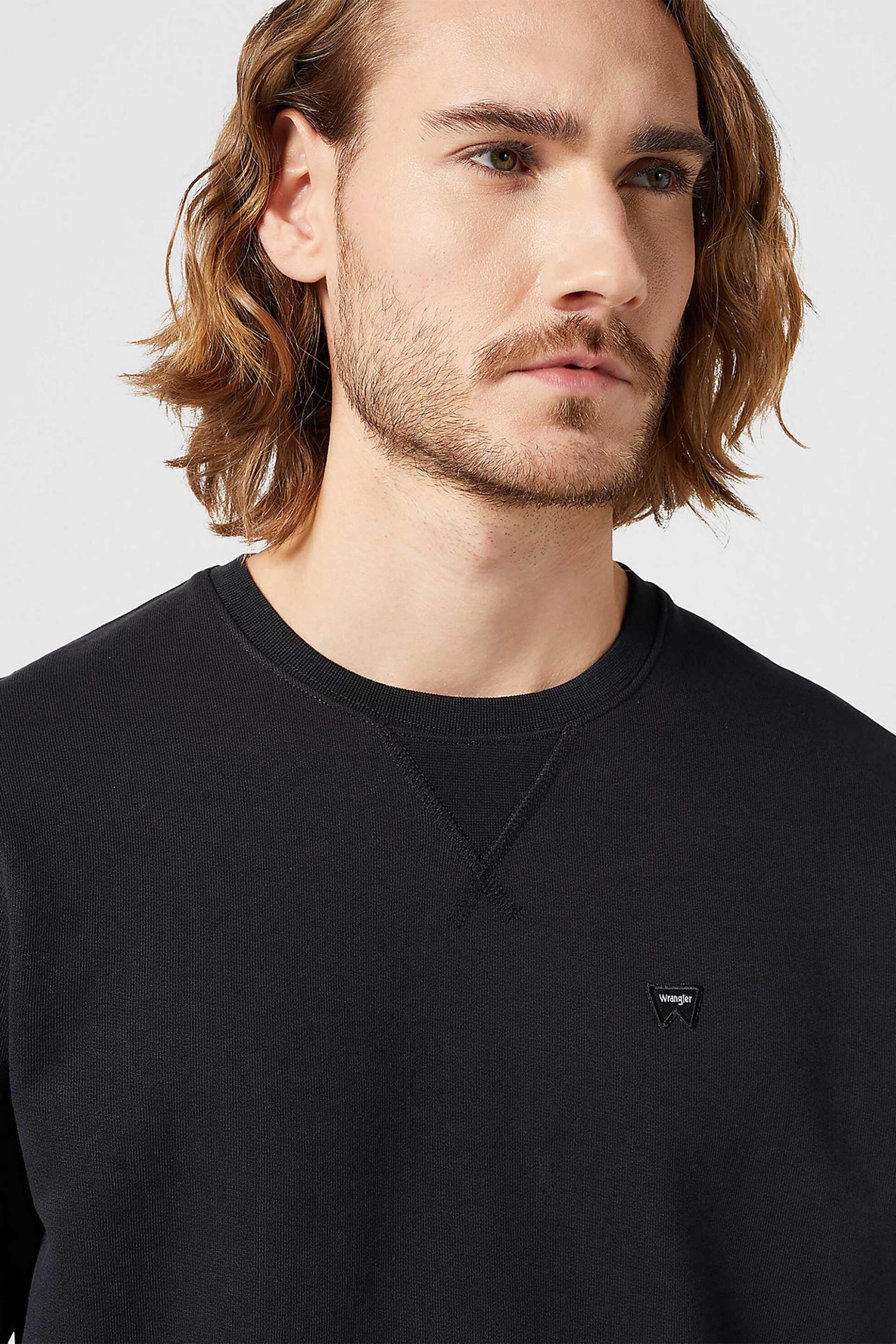 Wrangler® ανδρική μπλούζα φούτερ με λογότυπο Regular Fit "Sign Off" - 112350535-** Μαύρο φωτογραφία