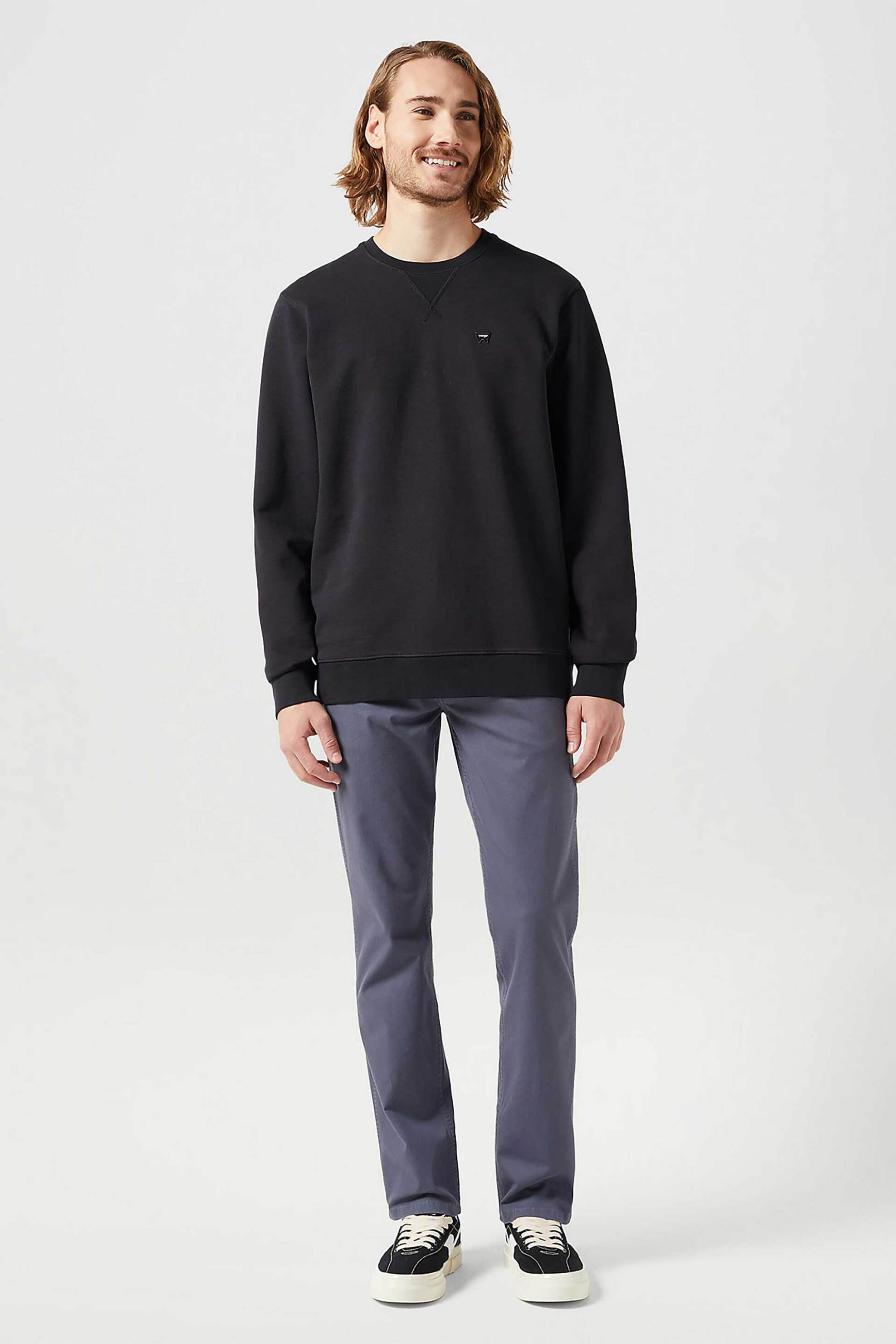 Wrangler® ανδρική μπλούζα φούτερ με λογότυπο Regular Fit "Sign Off" - 112350535-** Μαύρο φωτογραφία