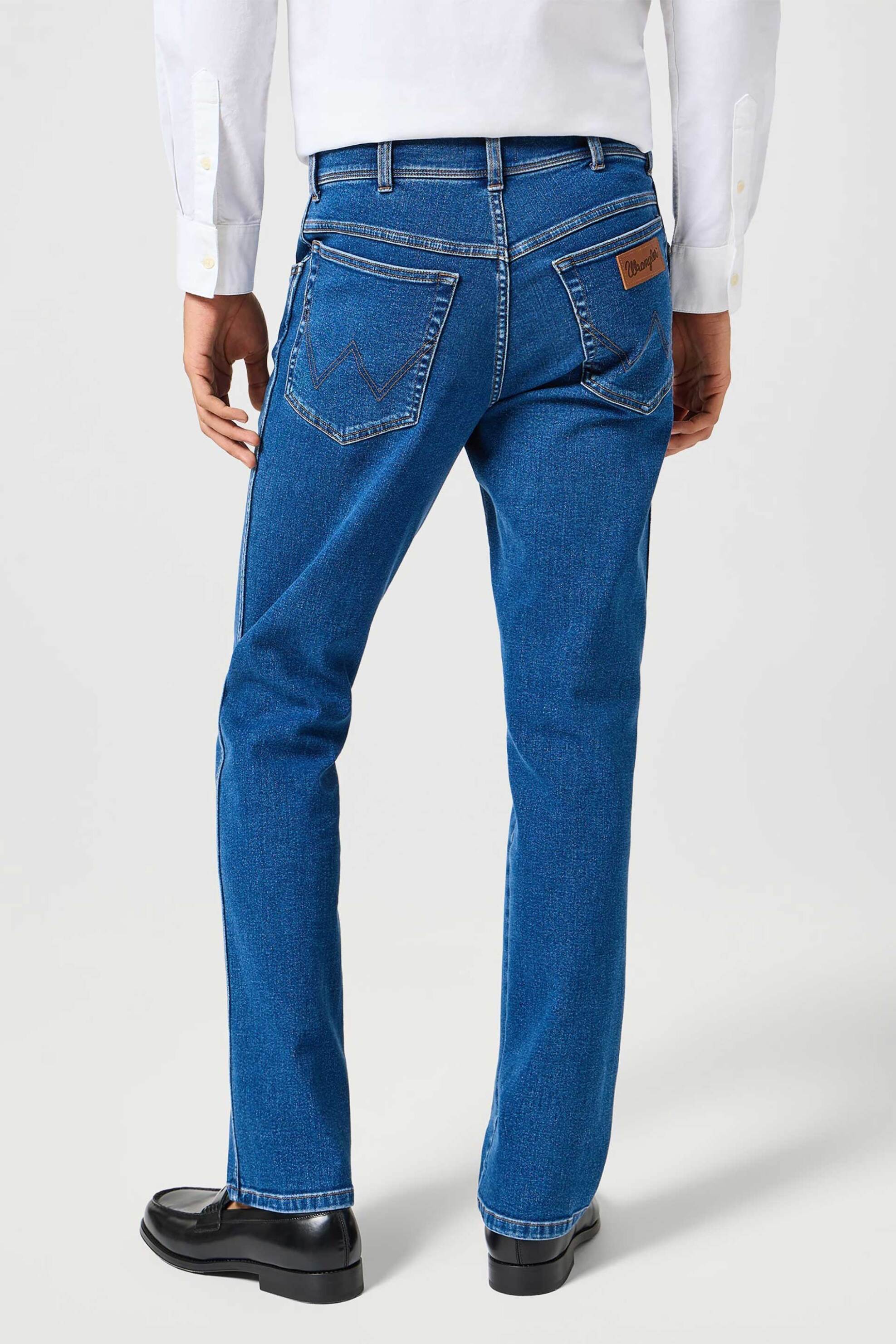 Wrangler Ανδρικό Τζιν Παντελόνι Πεντάτσεπο με Logo Patch Texas Regular Fit - 112356794 Denim Blue