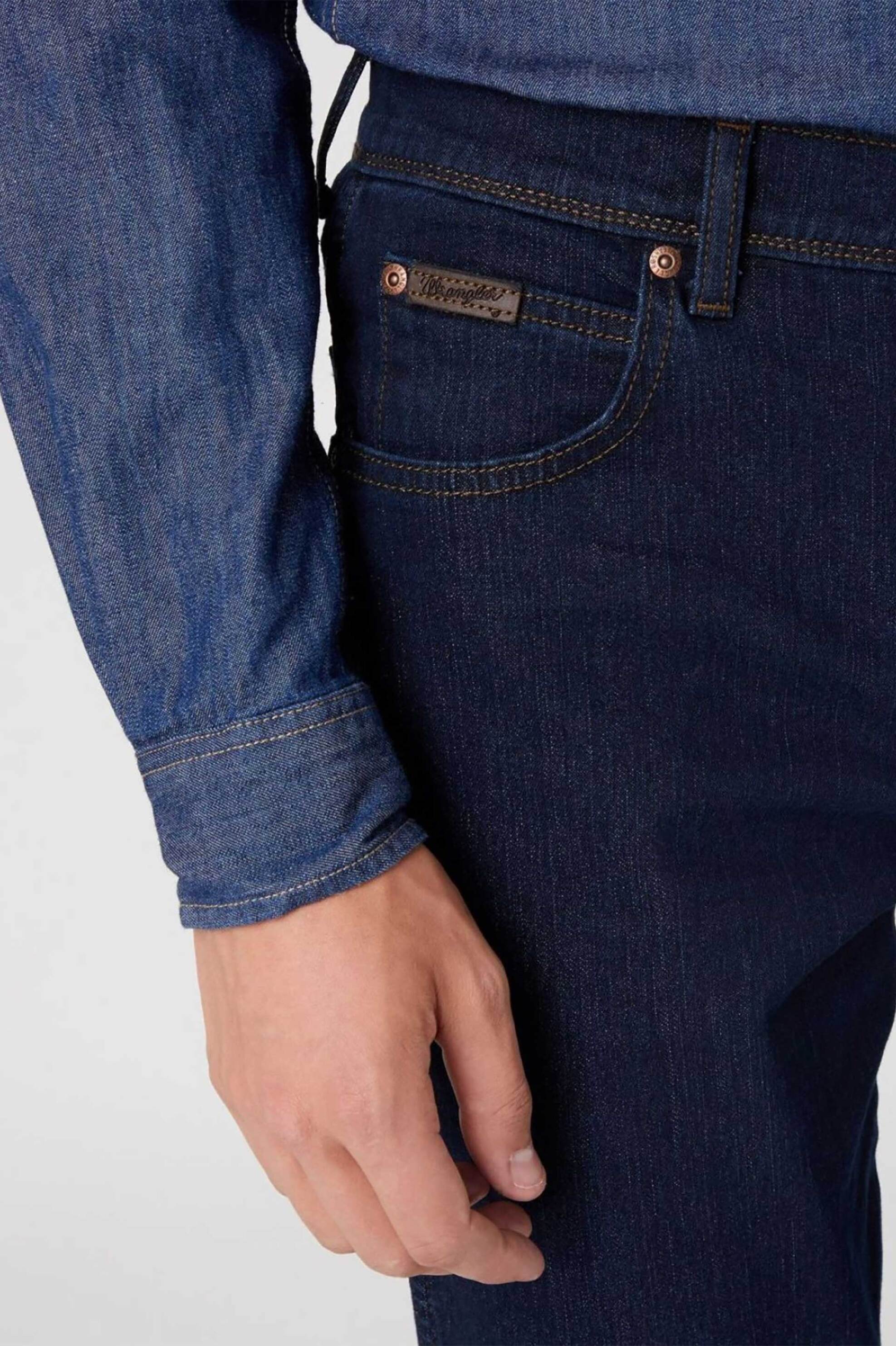 Wrangler Ανδρικό Τζιν Παντελόνι Πεντάτσεπο με Logo Patch Texas Blue Black - 112126060 Σκούρο Μπλε