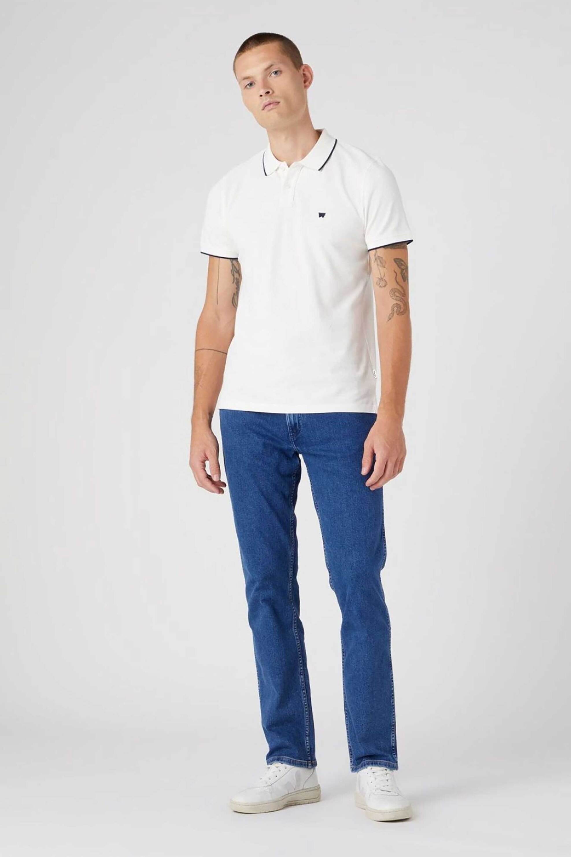 WRANGLER Wrangler® ανδρικό τζιν παντελόνι πεντάτσεπο "Greensboro The Stone Ride" Regular Fit - 112145840 Denim Blue Σκούρο