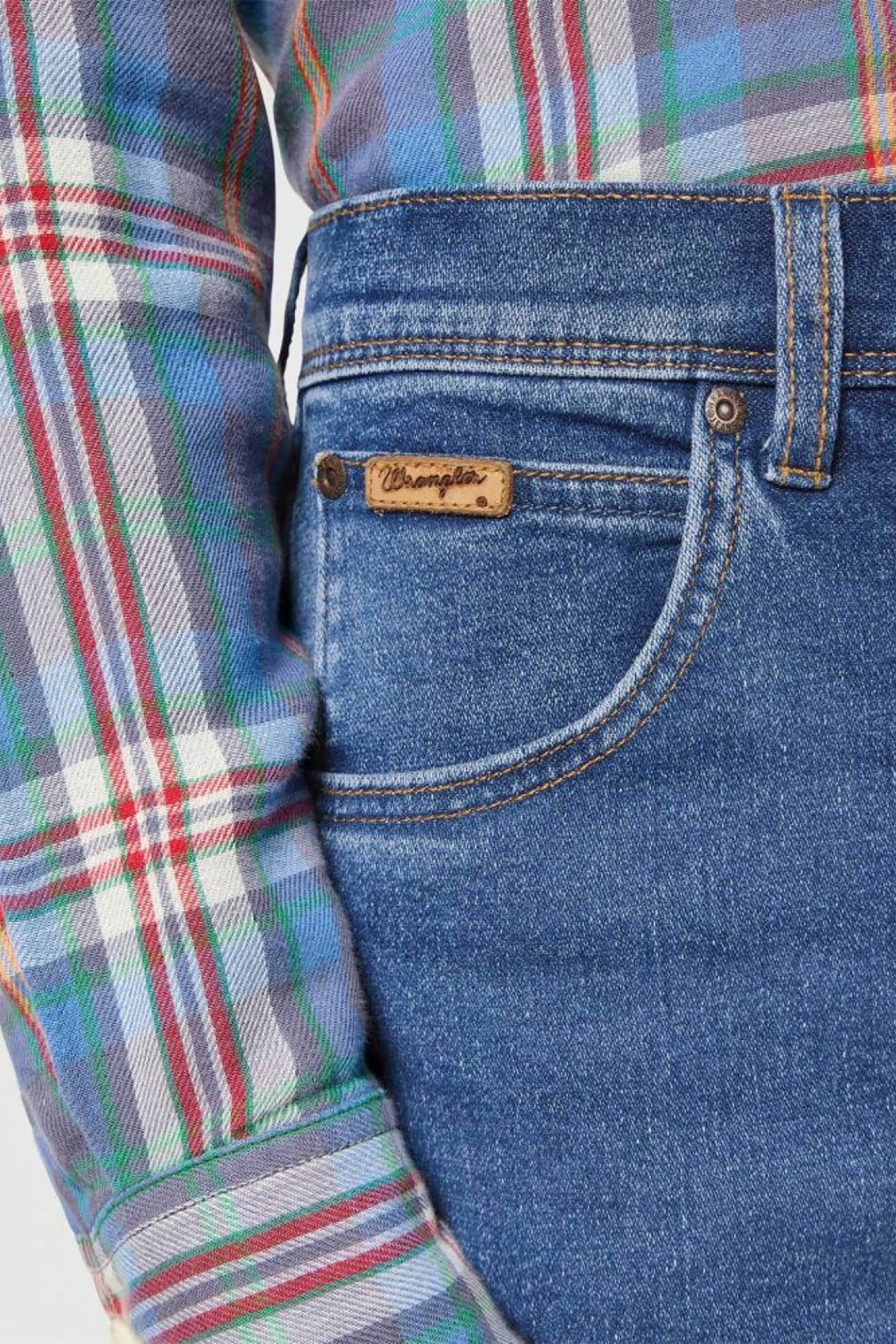 Wrangler® ανδρικό τζιν παντελόνι πεντάτσεπο "Texas Slim Ridge Wash" Slim Fit - 112358218 Denim Blue φωτογραφία