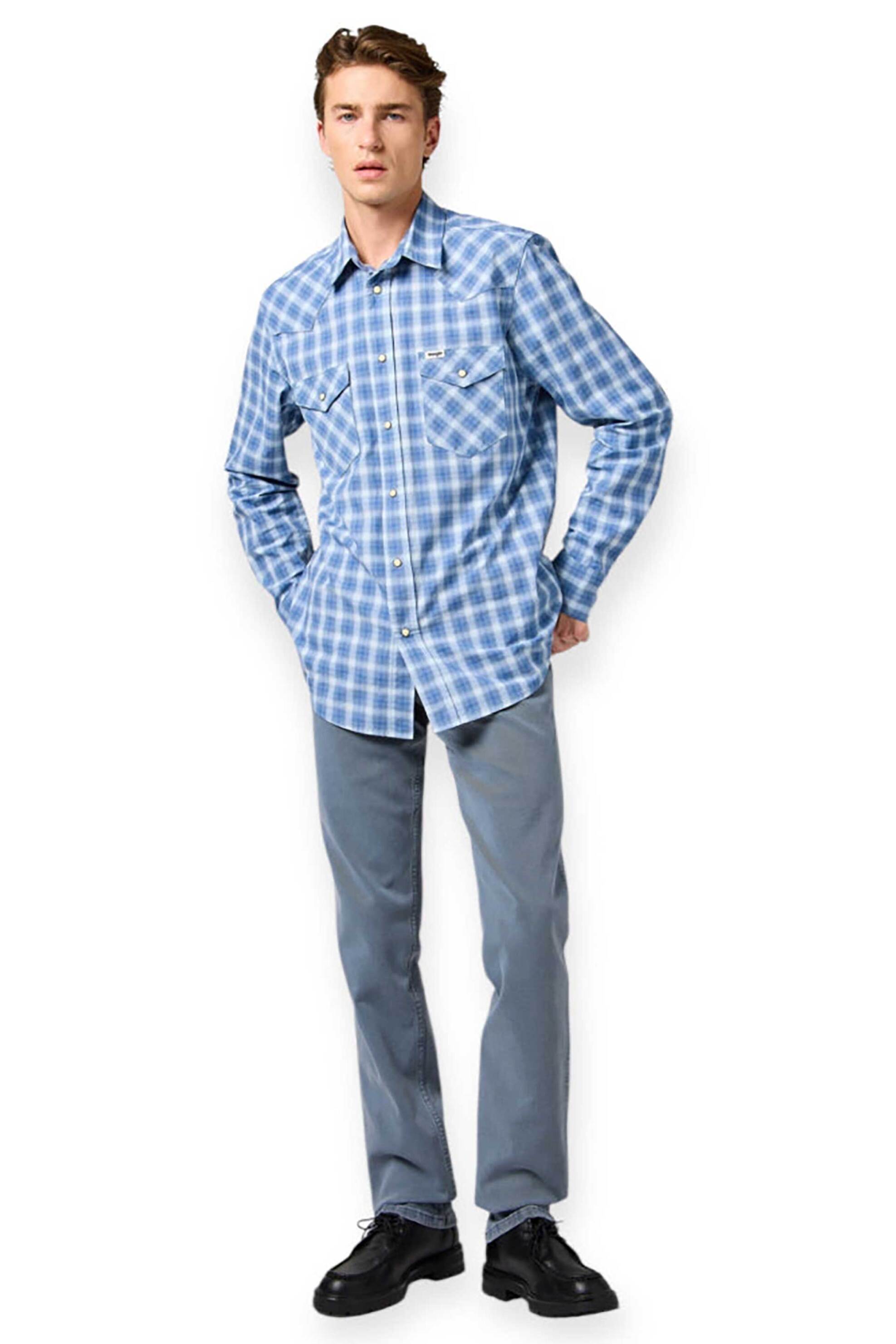 WRANGLER Wrangler® ανδρικό τζιν παντελόνι "Greensboro Dusty Blue" - 112362404 Denim Blue