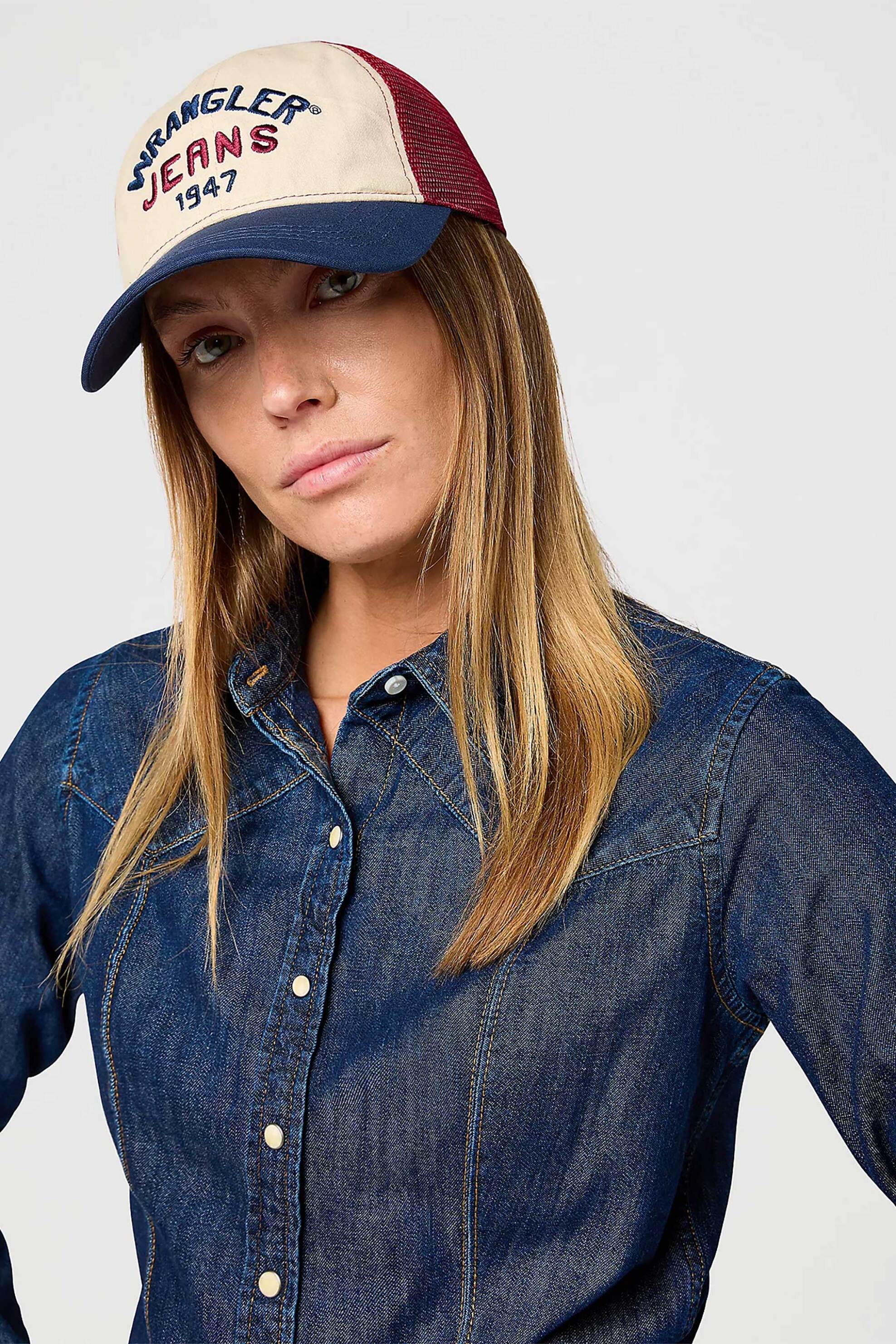Wrangler® unisex καπέλο trucker με κεντημένο λογότυπο - 112364066 Μπλε φωτογραφία
