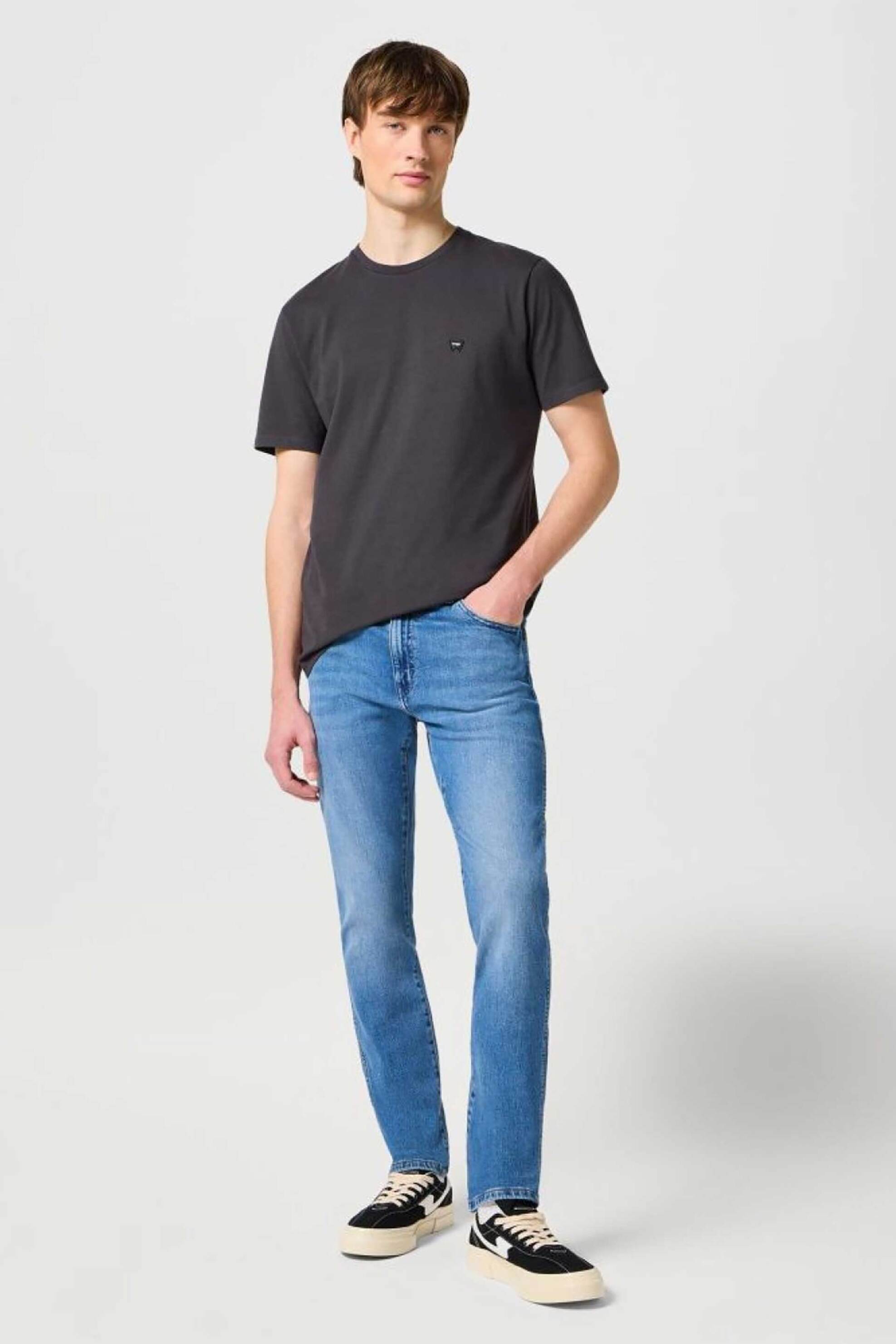 Wrangler® ανδρικό τζιν παντελόνι πεντάτσεπο "Larston New Favorite" Slim Fit - 112322663 Denim Blue